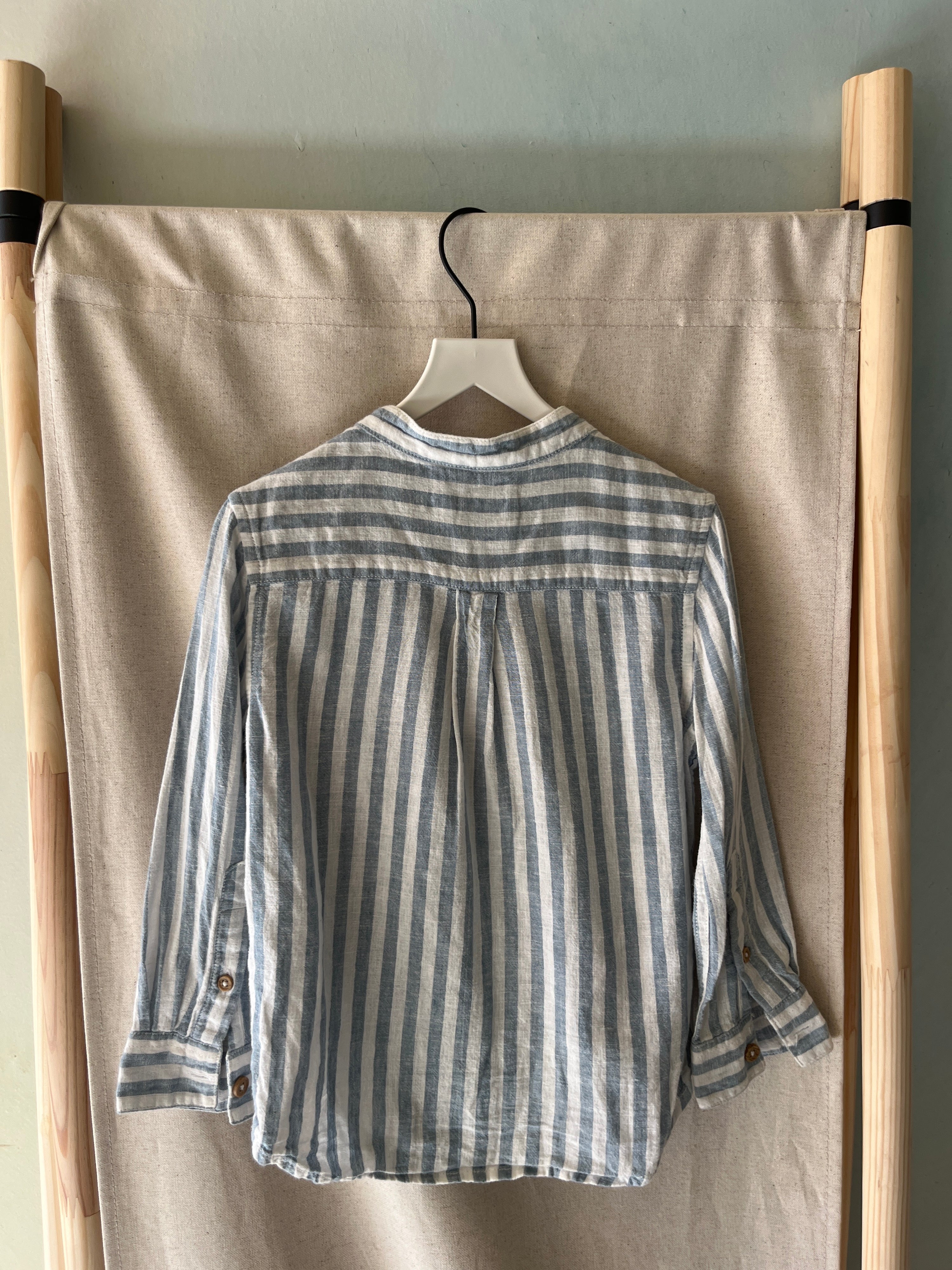 monoprix Blue and White Stripes Shirt / 3-4 Years