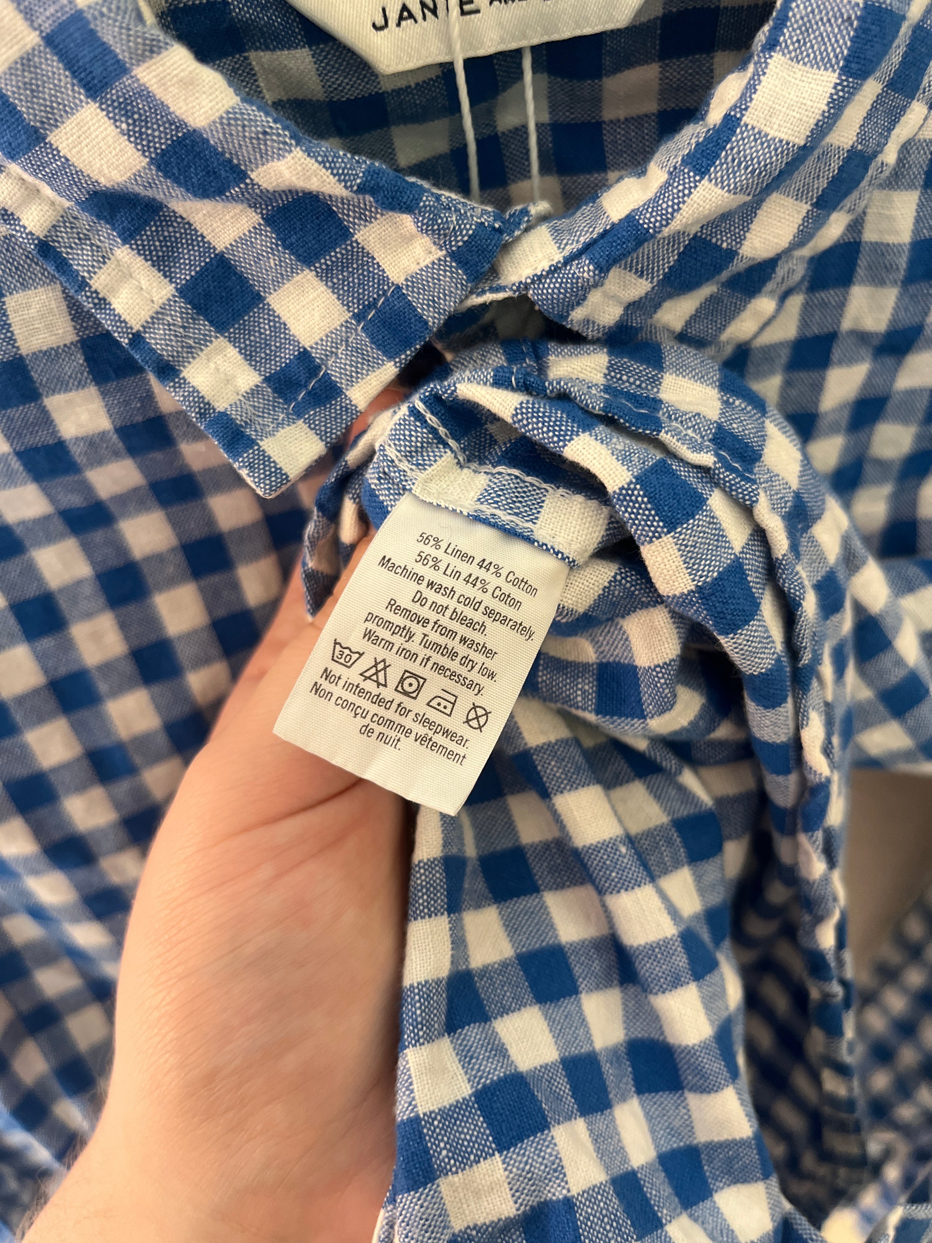 Janie and Jack Blue and White check Shirt / 4