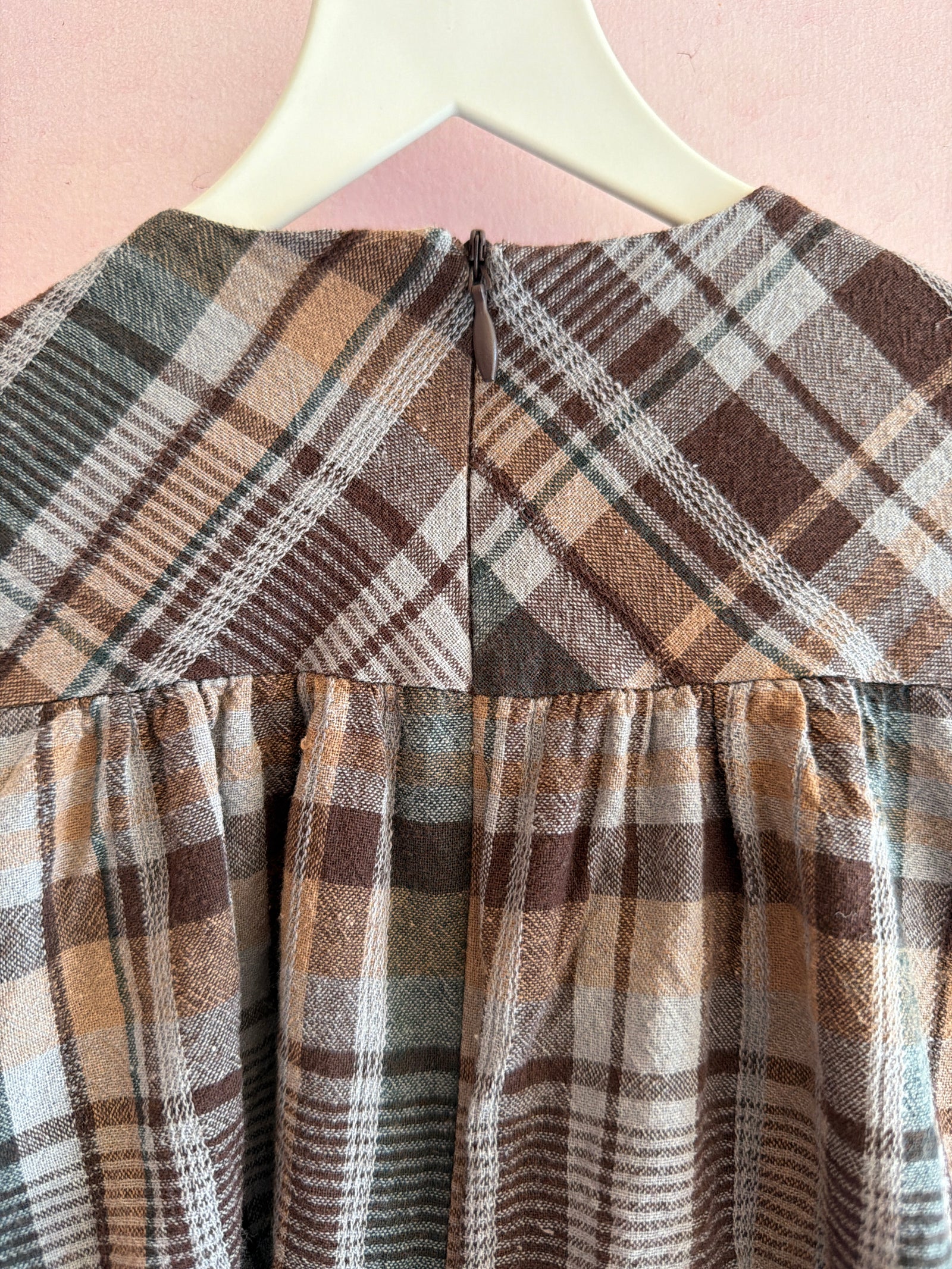 maniere Brown, tan, white, and gray plaid Dress / 3