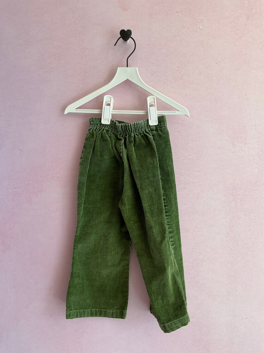 vintage Sears Olive Flare Cords / 2-3 Years