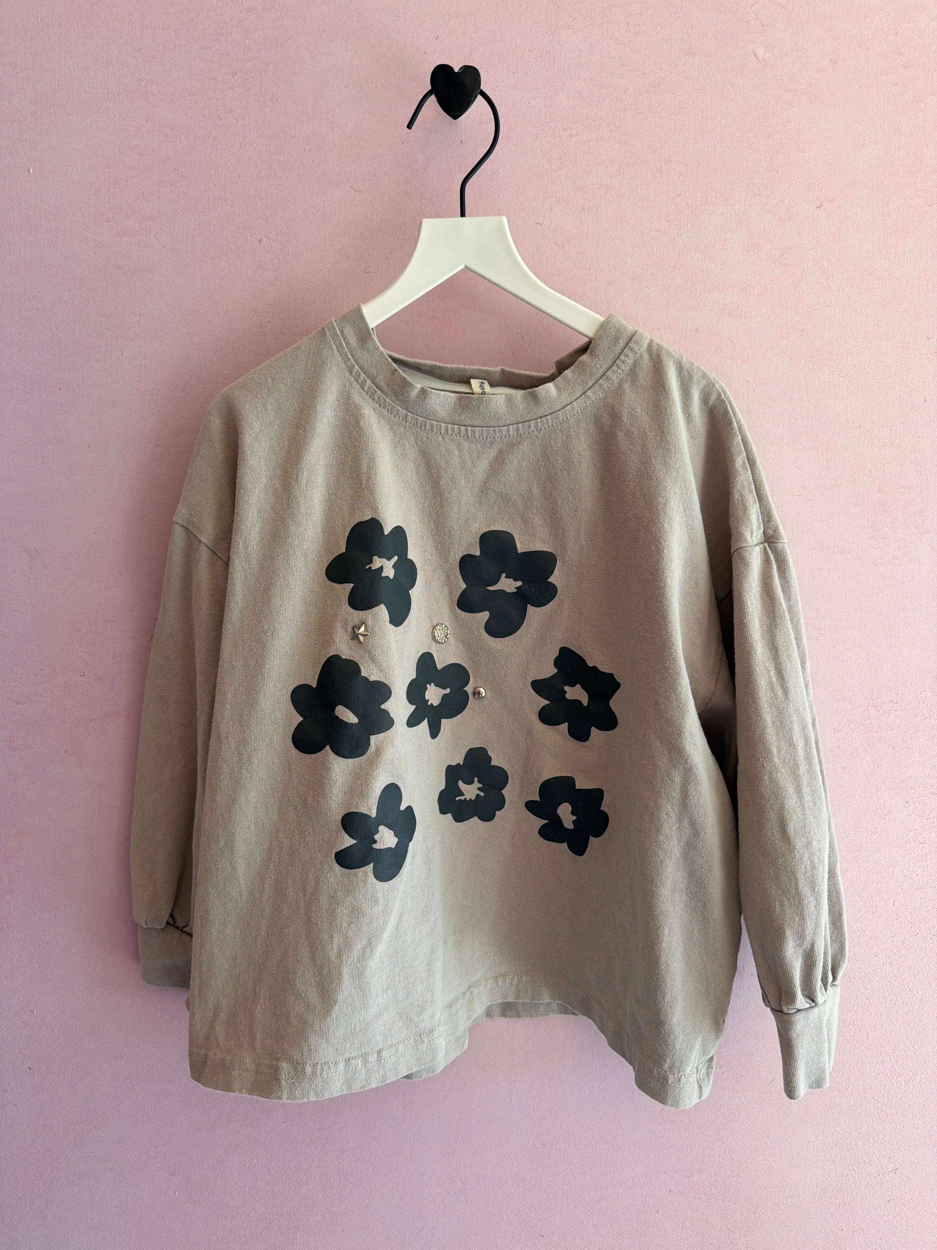 ad baby Black Flower Long Sleeve Shirt / 6