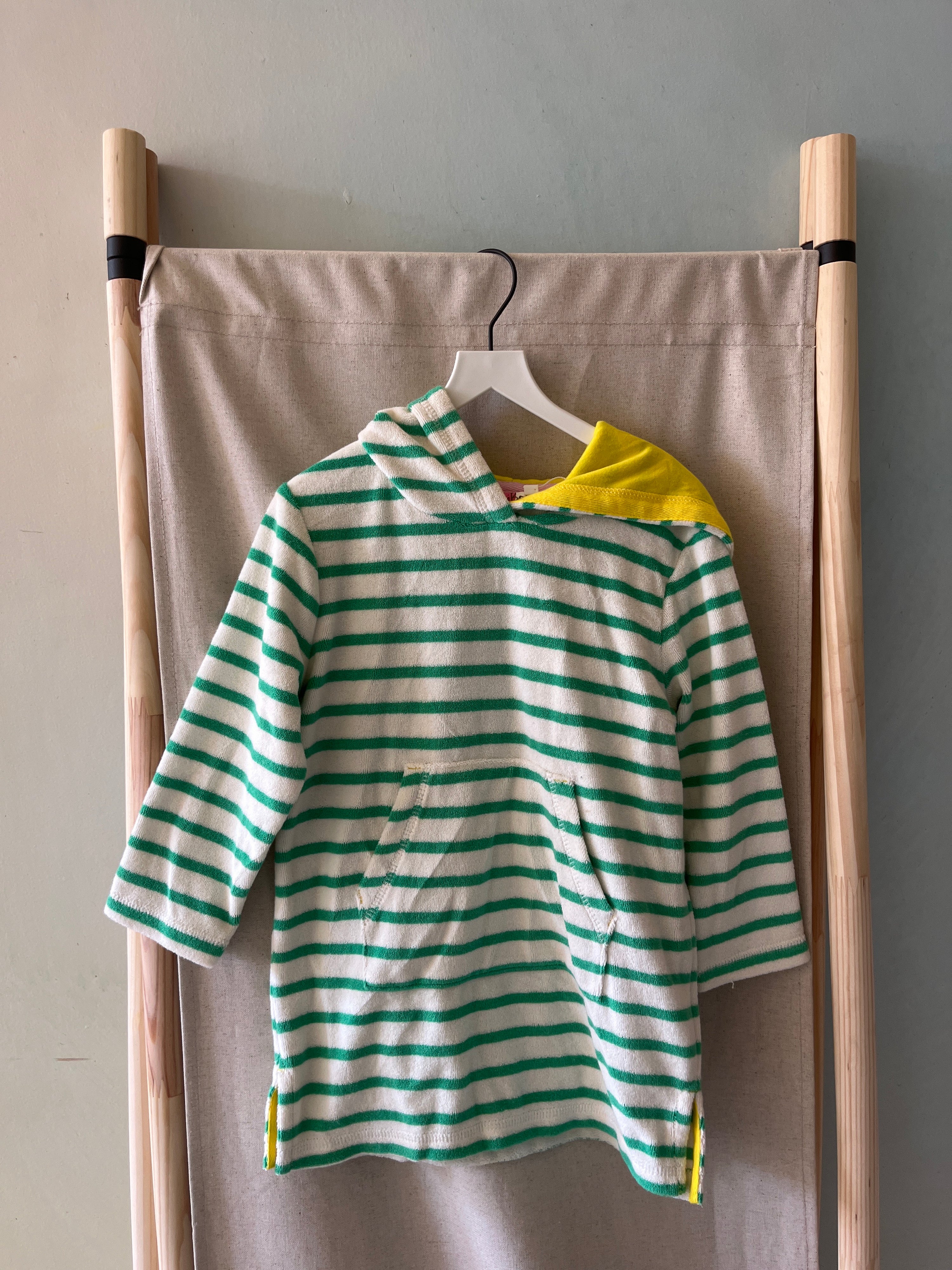 mini boden Neon Green Yellow Hooded Terry / 2-3 Years