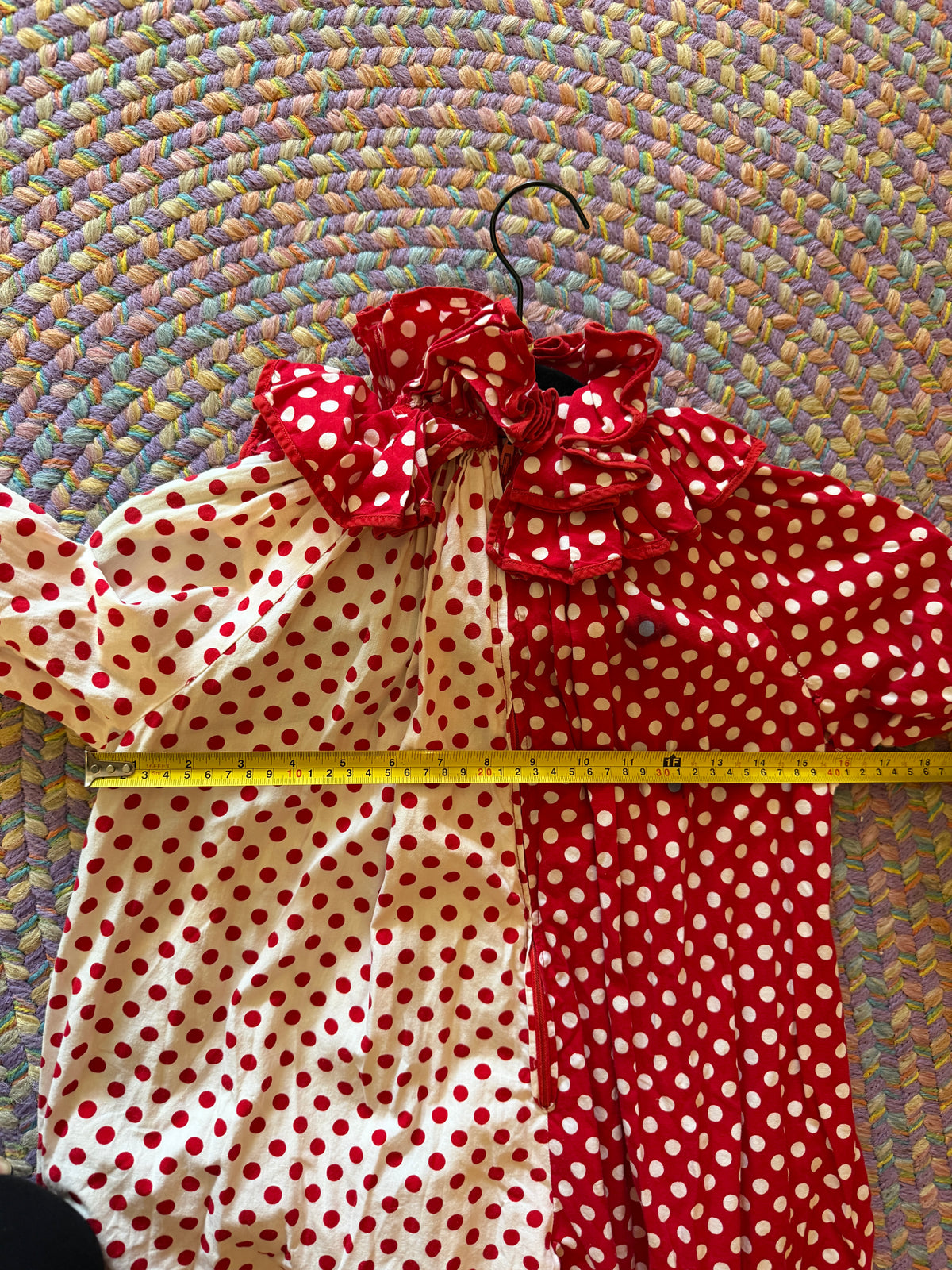 Vintage handmade Red + white dot / rental only