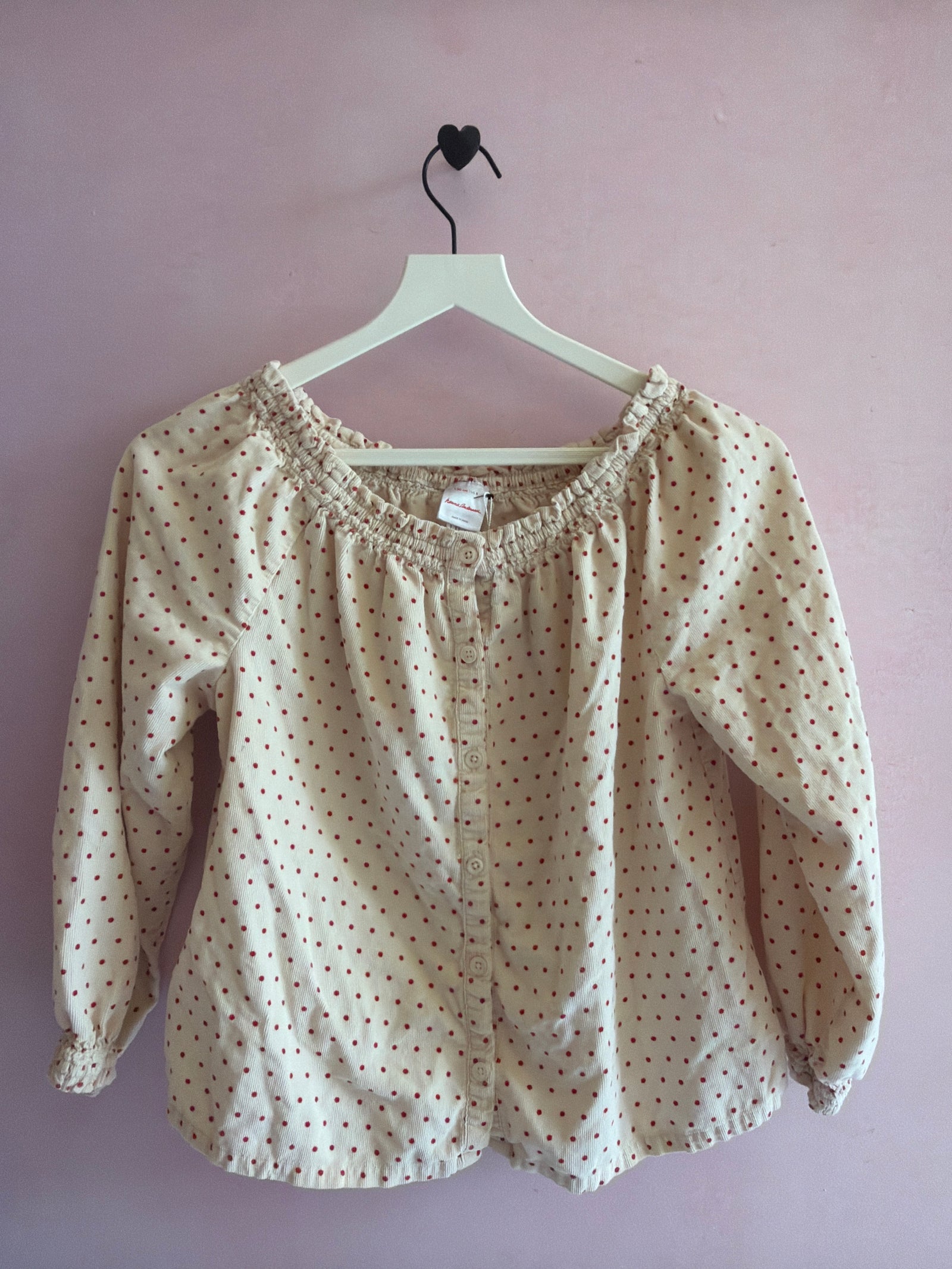 Hanna Andersson Cream with Red Polka Dots Cord Blouse / 8