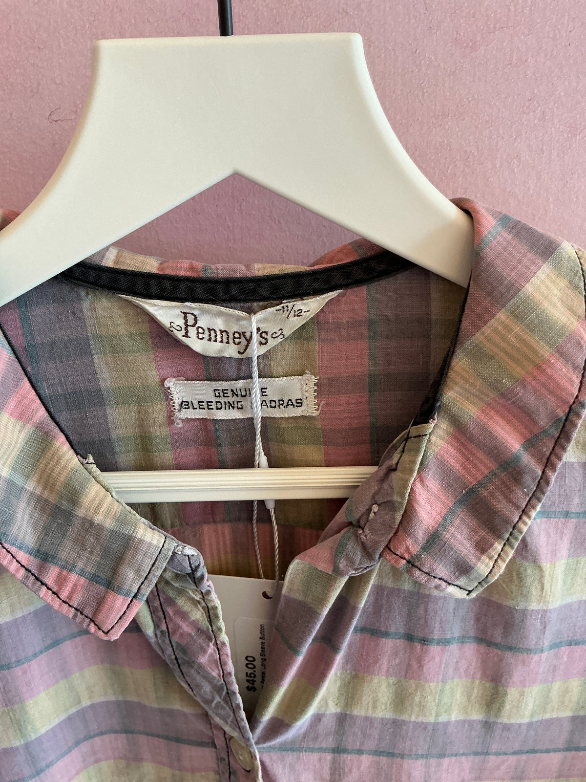 vintage JCPenney Pastel Long Sleeve Button Down Top / 8-10