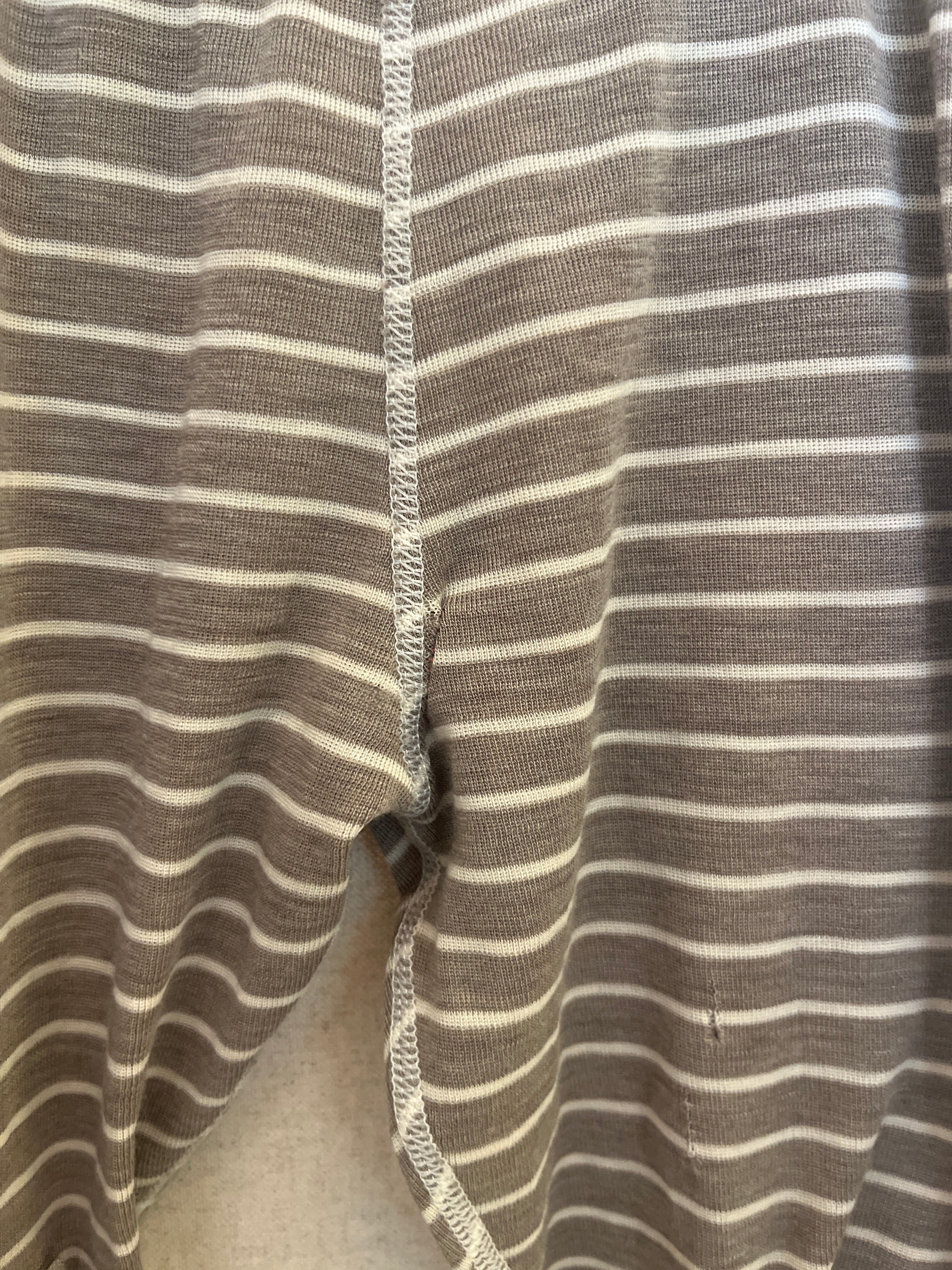 Joha Patched 100% merino wool Gray Stripe Leggings / 5-6
