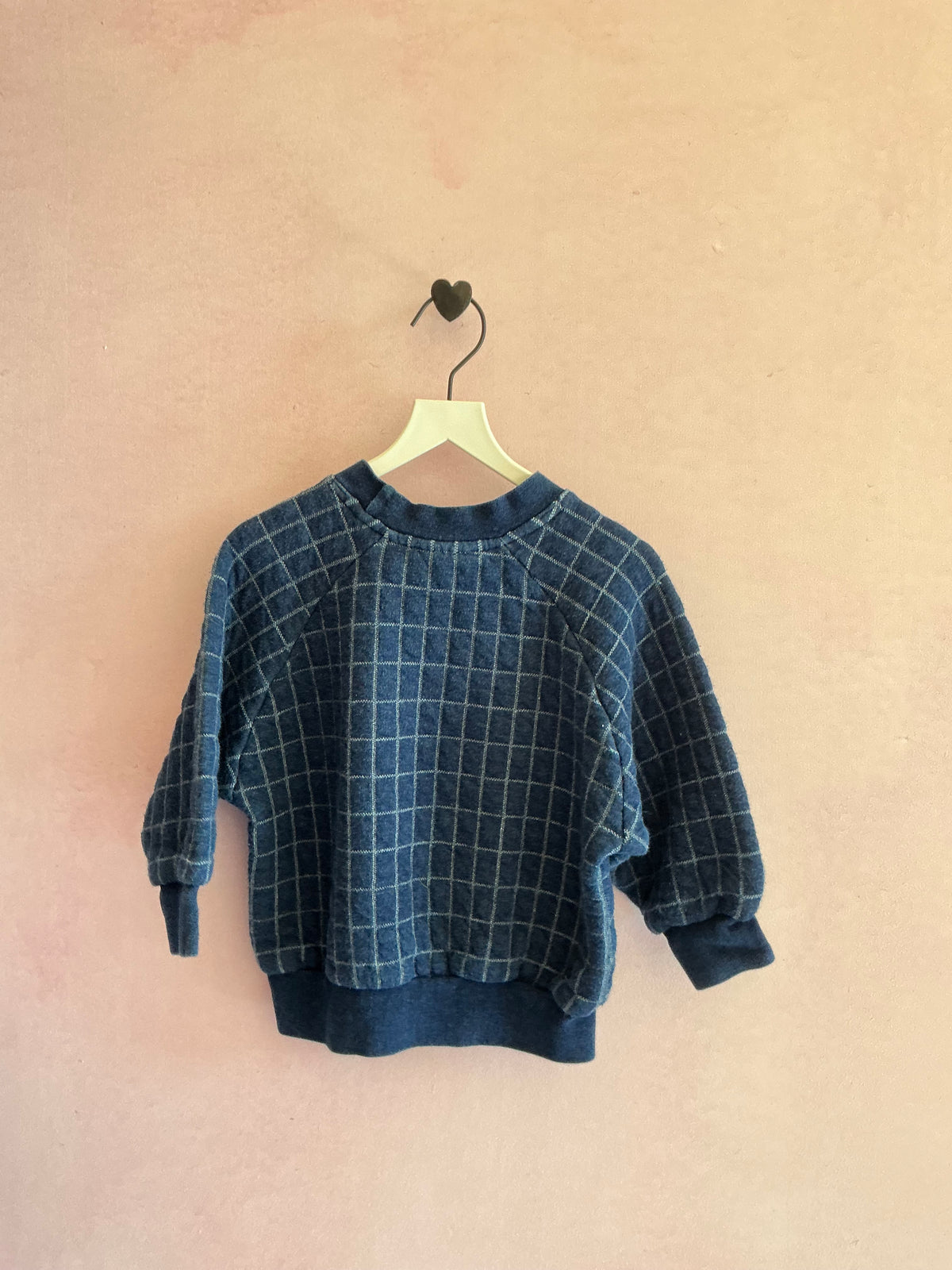 Soft Gallery Blue Windowpane Check Sweatshirt / 2