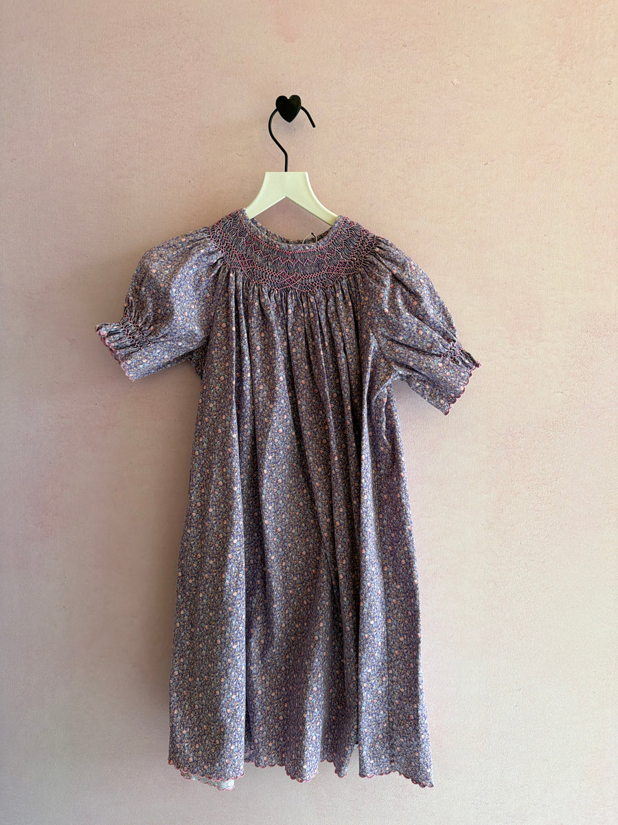 Lavender Hand-Smocked Scalloped Trim Dress / 2-3