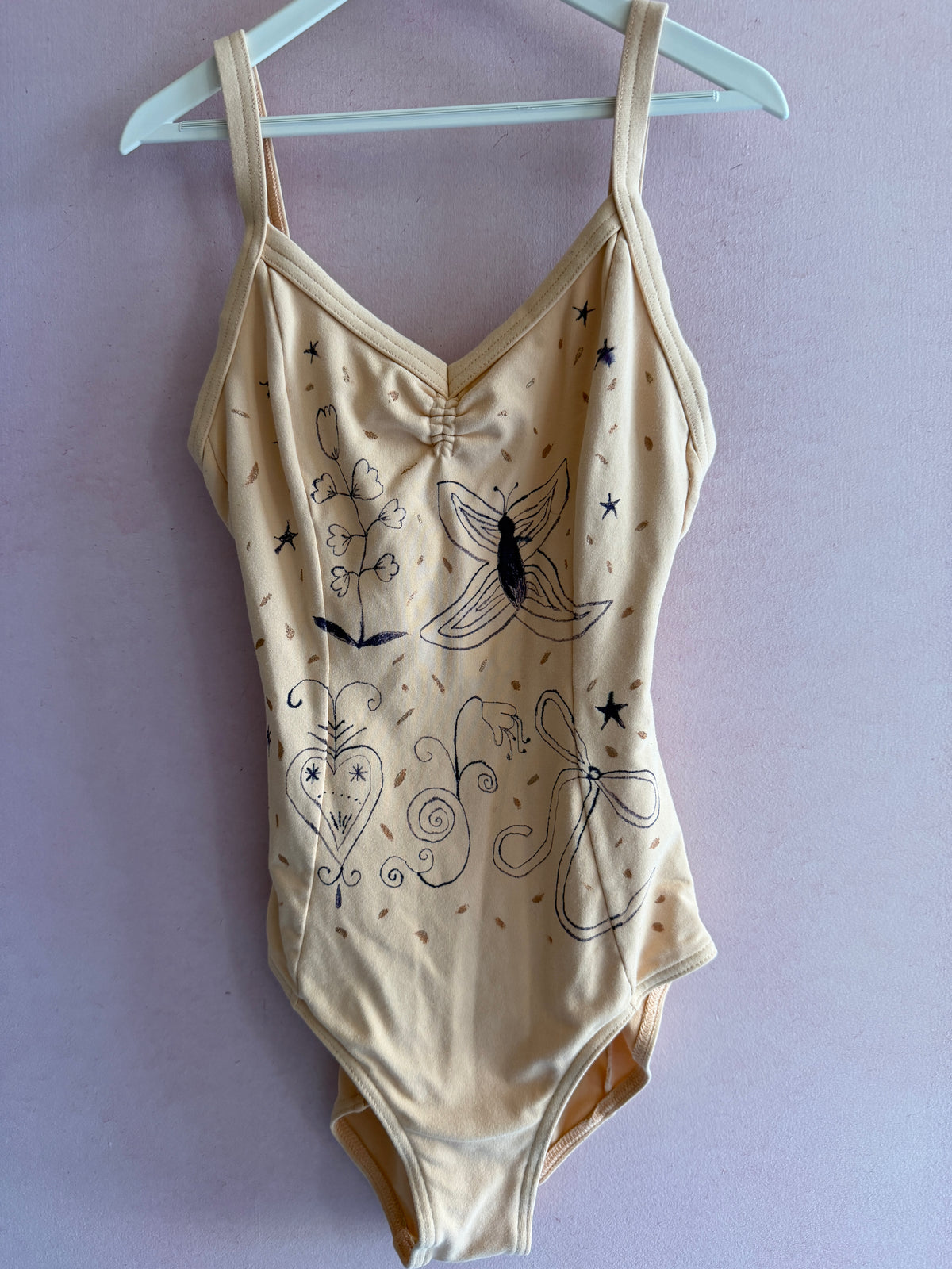 Repetto Hand-Painted Heart, Flower, Bow & Butterfly OFAK Leotard / 11-12