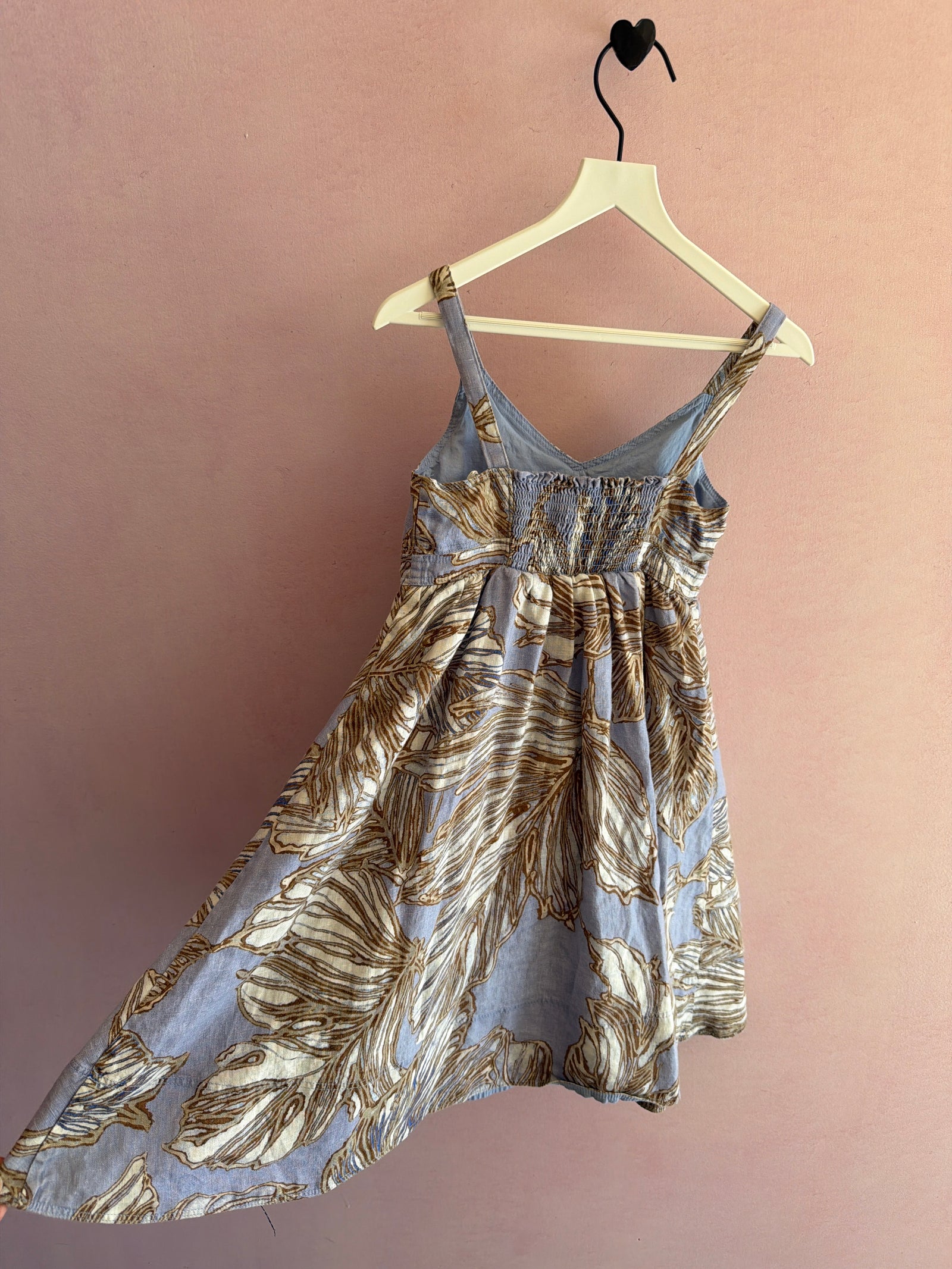 BR Baby Blue, White, Brown Swirl Dress / 4