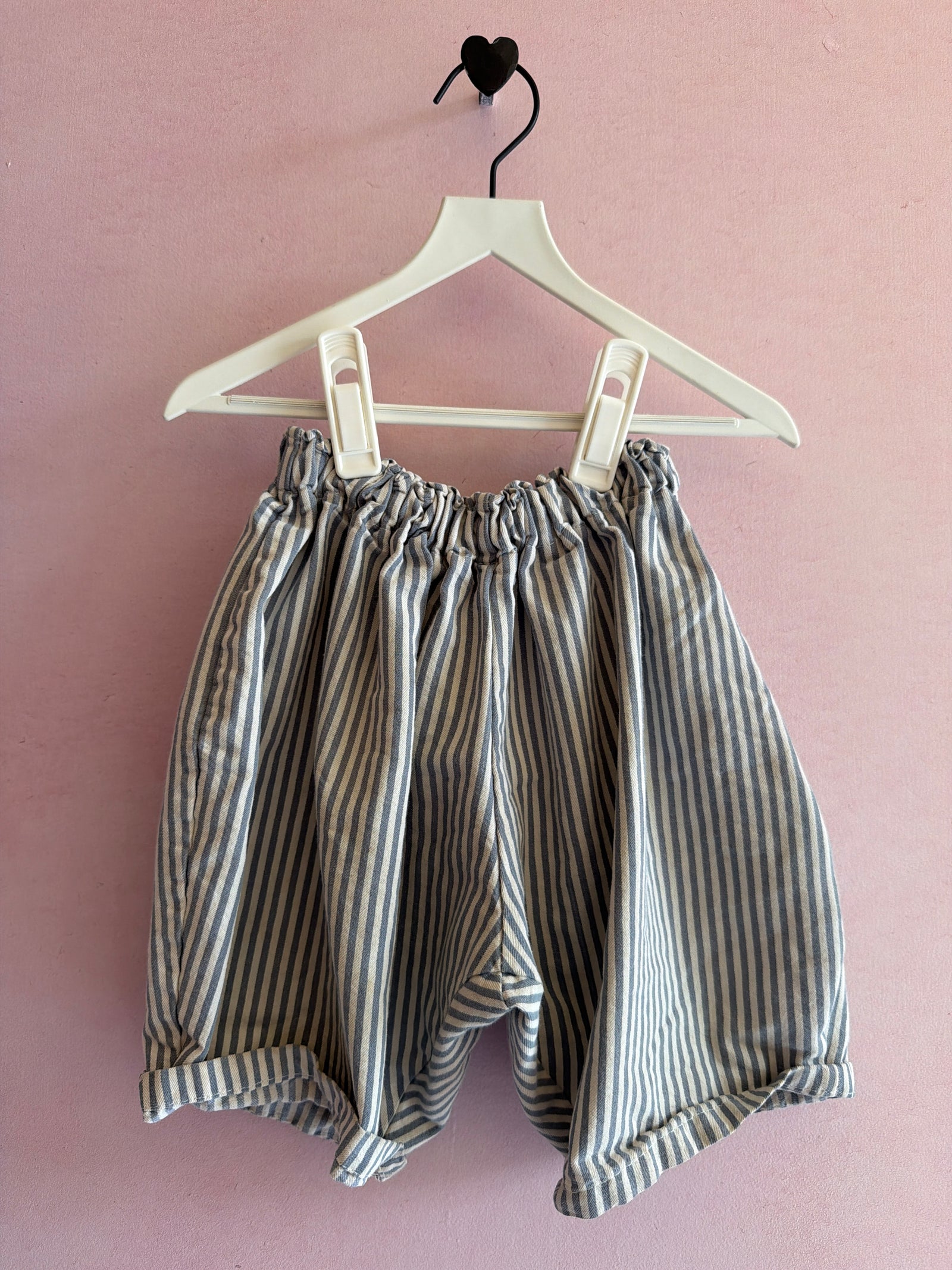 vintage Blue Gray Stripe Shorts / 2T