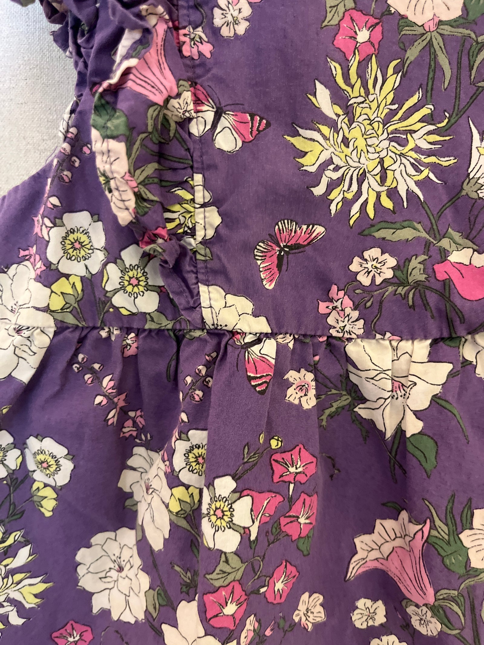 tea Purple with floral print Blouse / 7