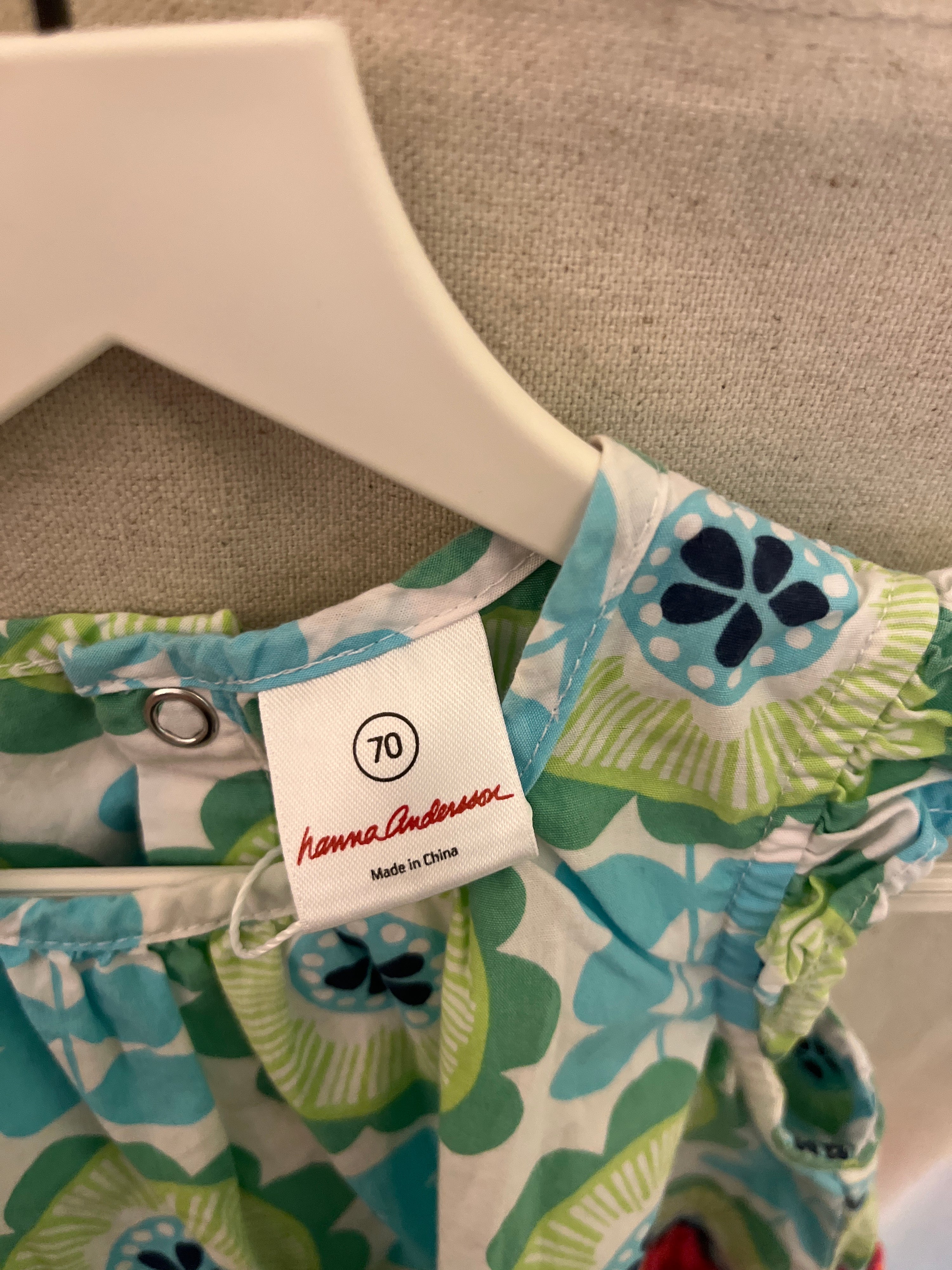 Hanna Andersson Multicolor (Green, Blue, Orange, Pink) Dress / 6-12 months