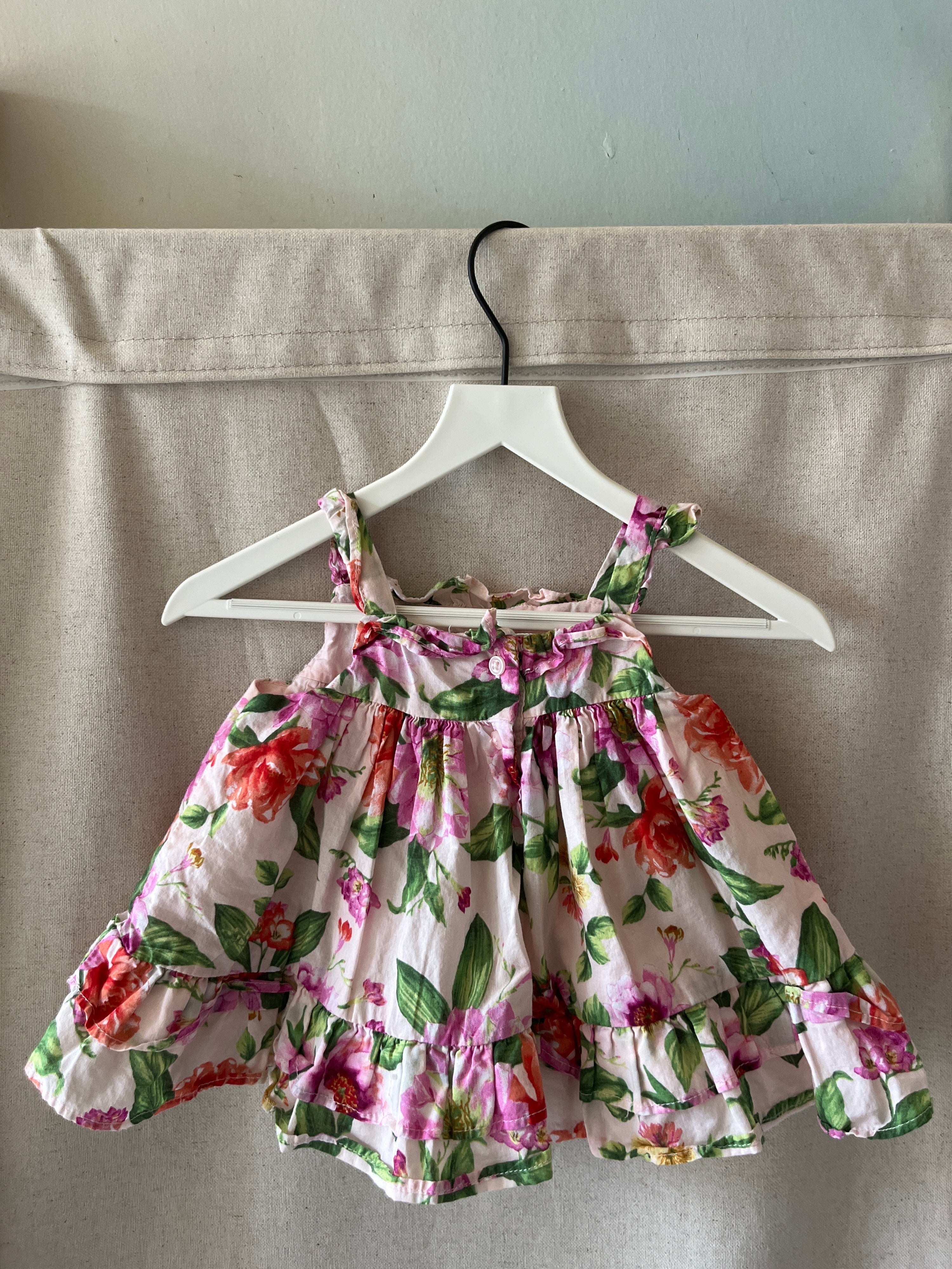 Janie and Jack Pink Orange Floral Dress / 6-12 months