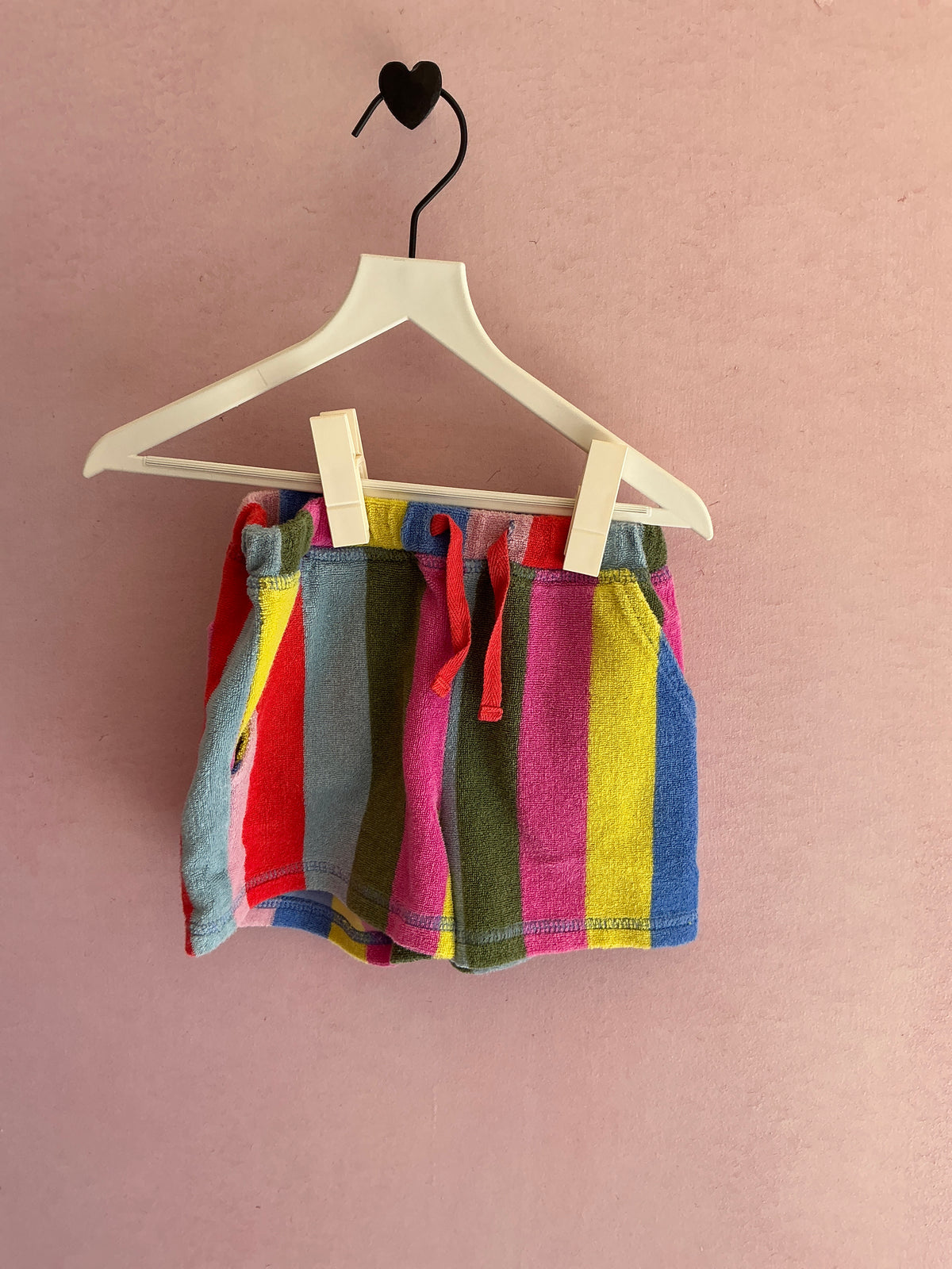 mini boden Rainbow Stripe Terry Shorts / 4