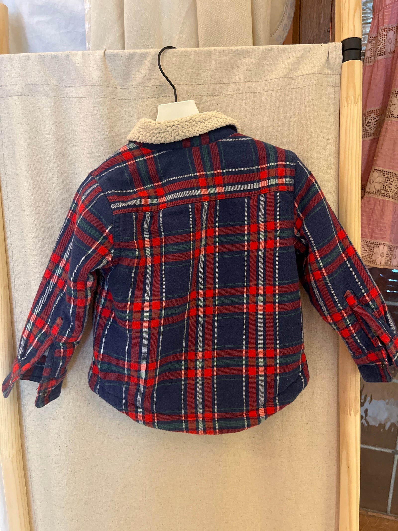 Hanna Andersson Red Navy Plaid Sherpa Jacket / 3