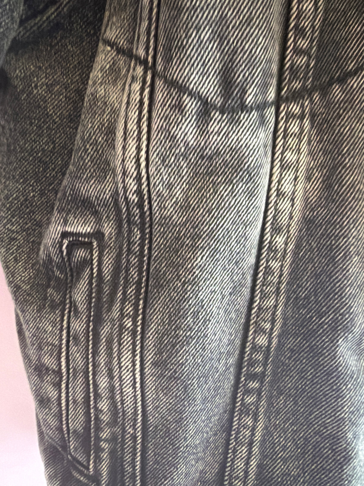 zara Gray Denim Sherpa Lined Bomber Jacket / 8