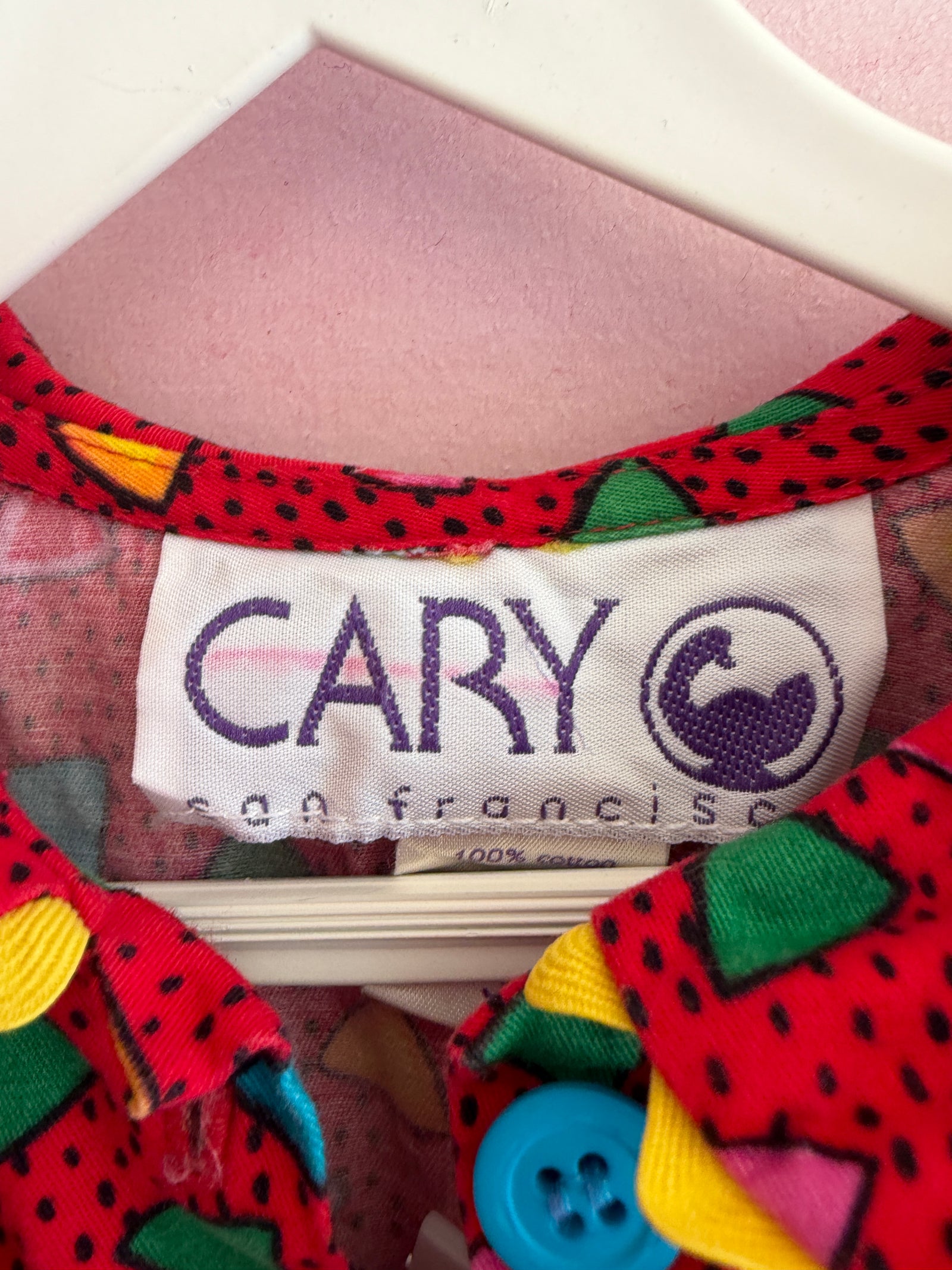vintage cary sf confetti triangle clown jumpsuit Costume / 6-8 (rips)
