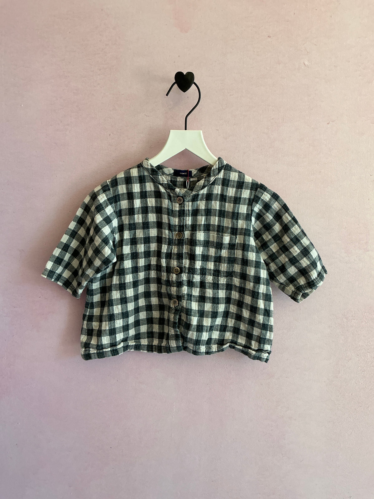 makie Black White Check Flannel Shirt / 12 months