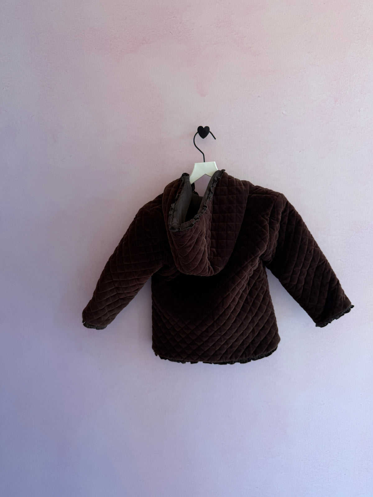 Baby CZ Brown Quilted Silk Lined Coat / 2T