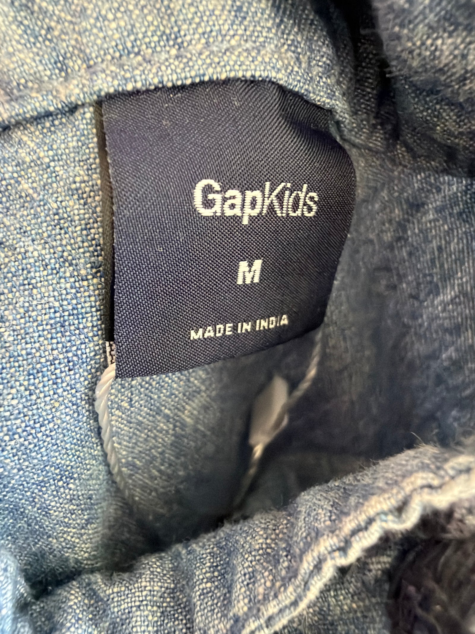 gap Chambray Navy Embroidery Dress / 6-7 Years