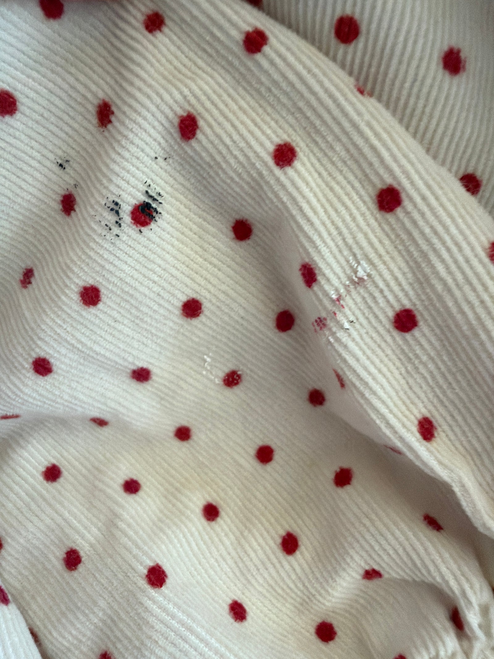 Hanna Andersson Cream with Red Polka Dots Cord Blouse / 8