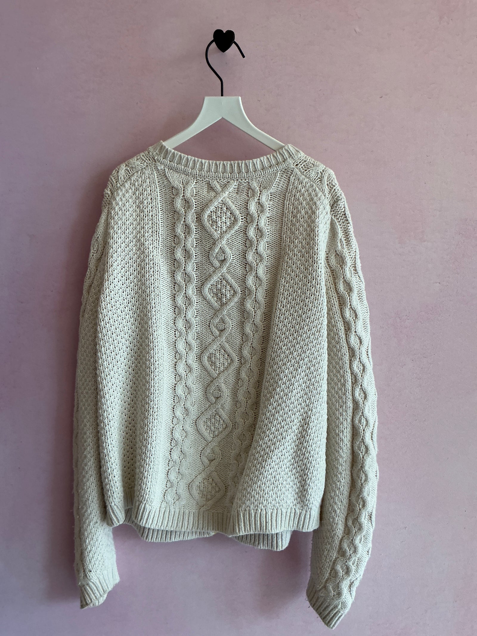Mini Boden Cream Knit Bright Pom Pom Sweater / 11-12