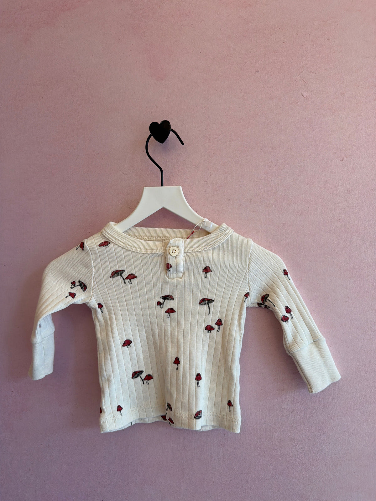 Fin + Vince Ribbed Mushroom Long Sleeve Shirt / 0-6 months