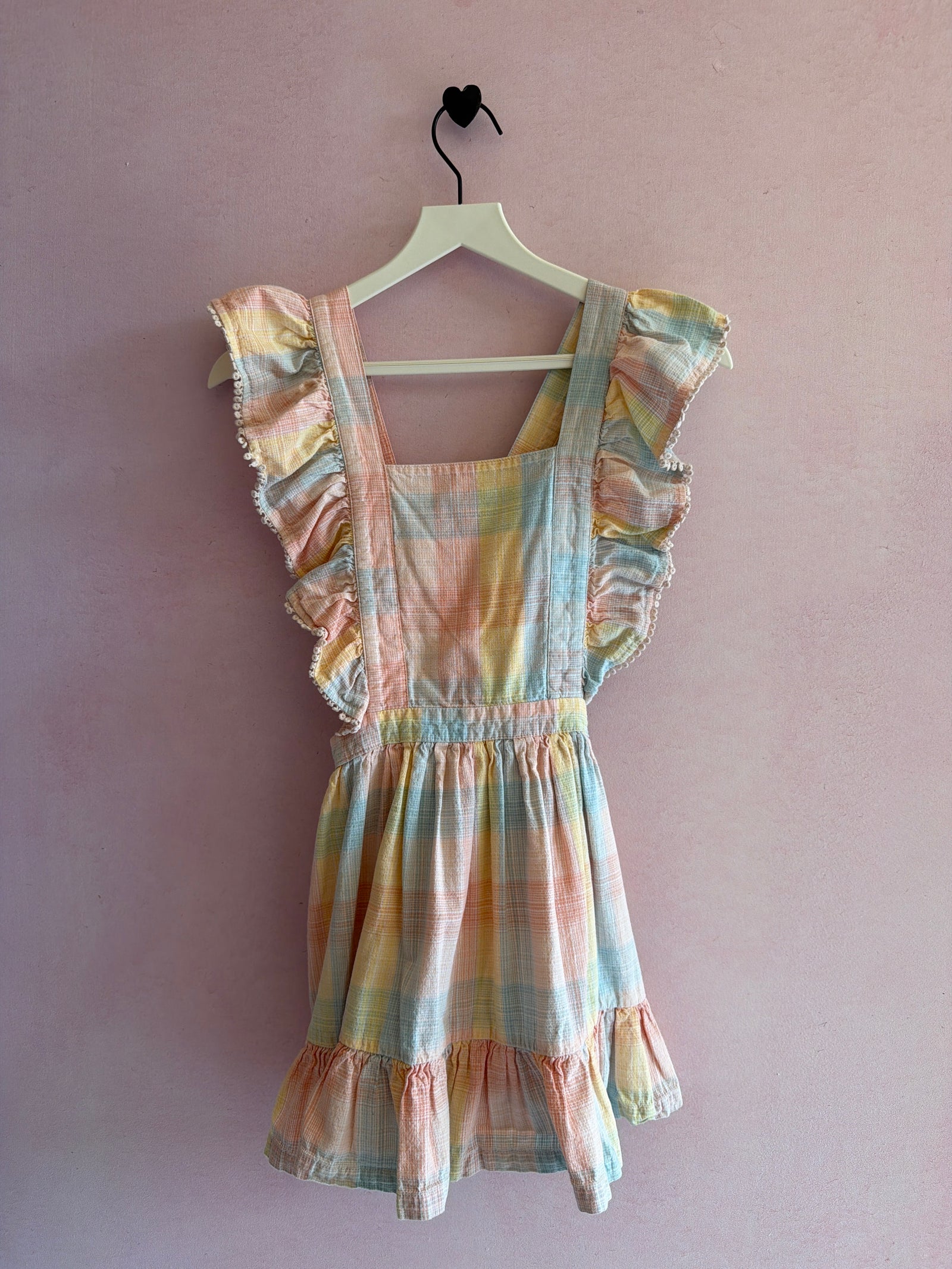 hux Pastel Pink, Blue, and Cream Pinafore Dress / 6