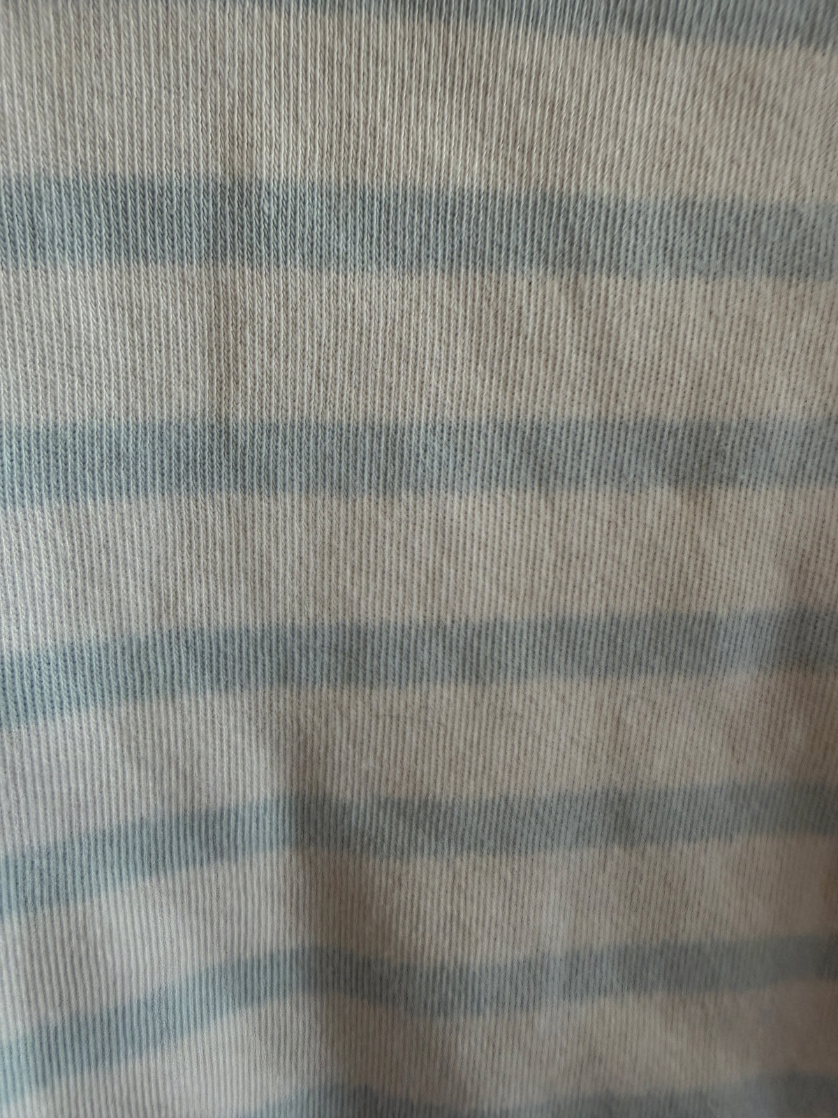 Blue and White Stripe Boat Neck Shirt / 3