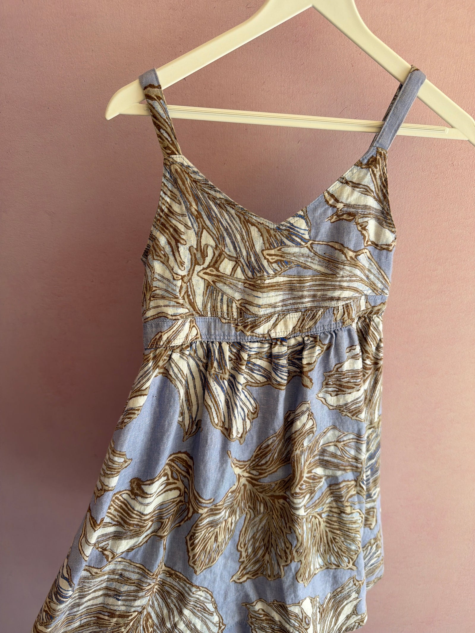 BR Baby Blue, White, Brown Swirl Dress / 4