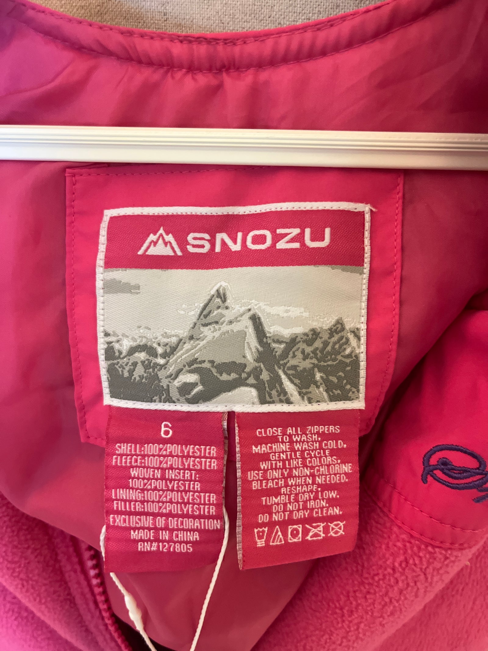 Snozu Pink Snow Bib / 6