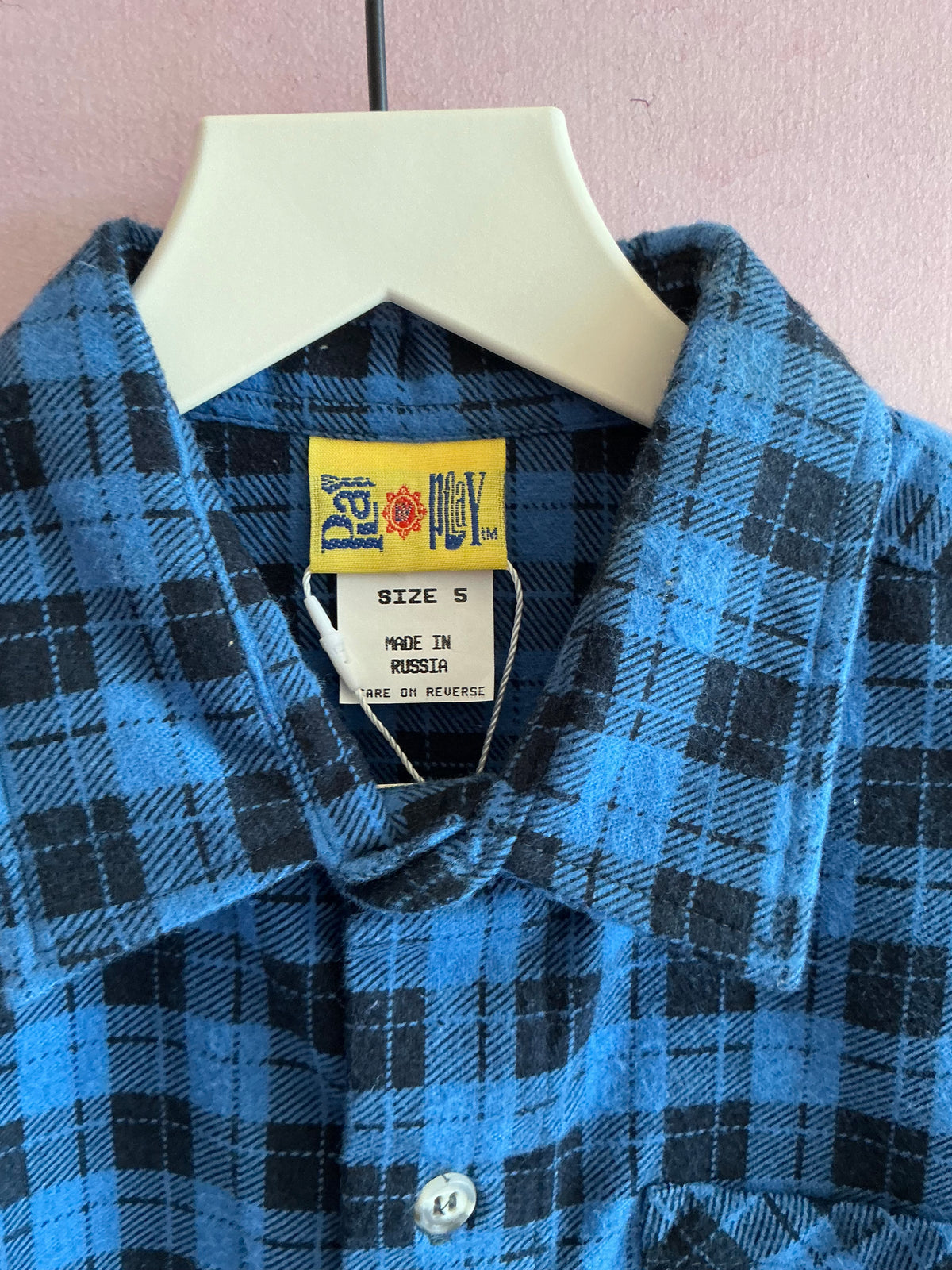 Play by Play Blue and Black Flannel Shirt / 5 years
