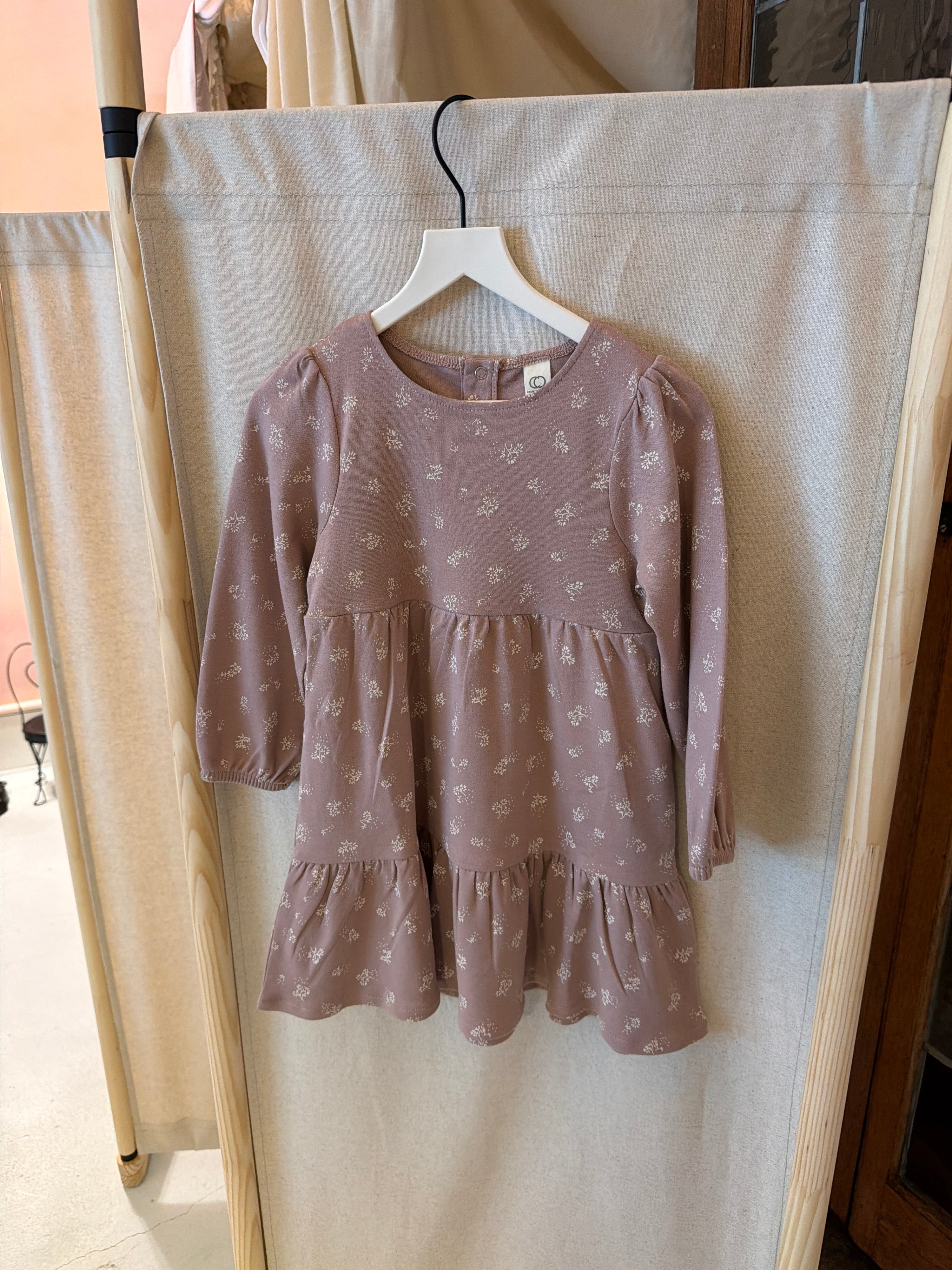 colored organics Mauve Floral Dress / 2T