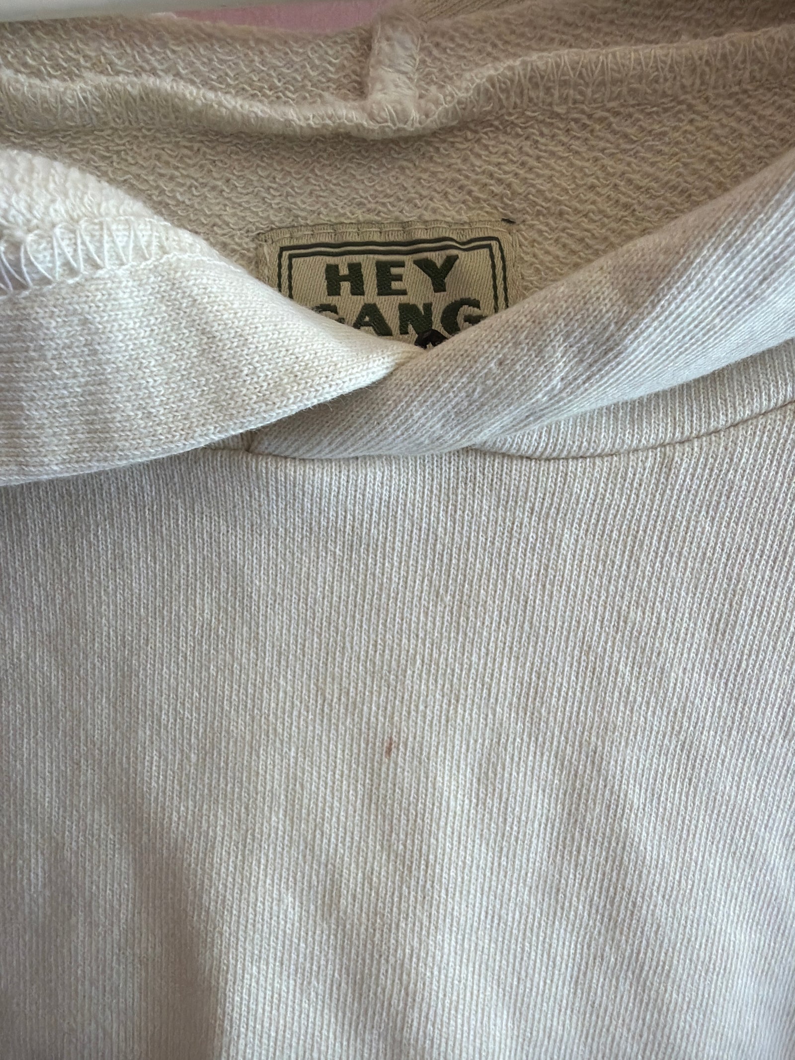 Hey Gang Cream cut & sew hooded Sweatshirt / 0
