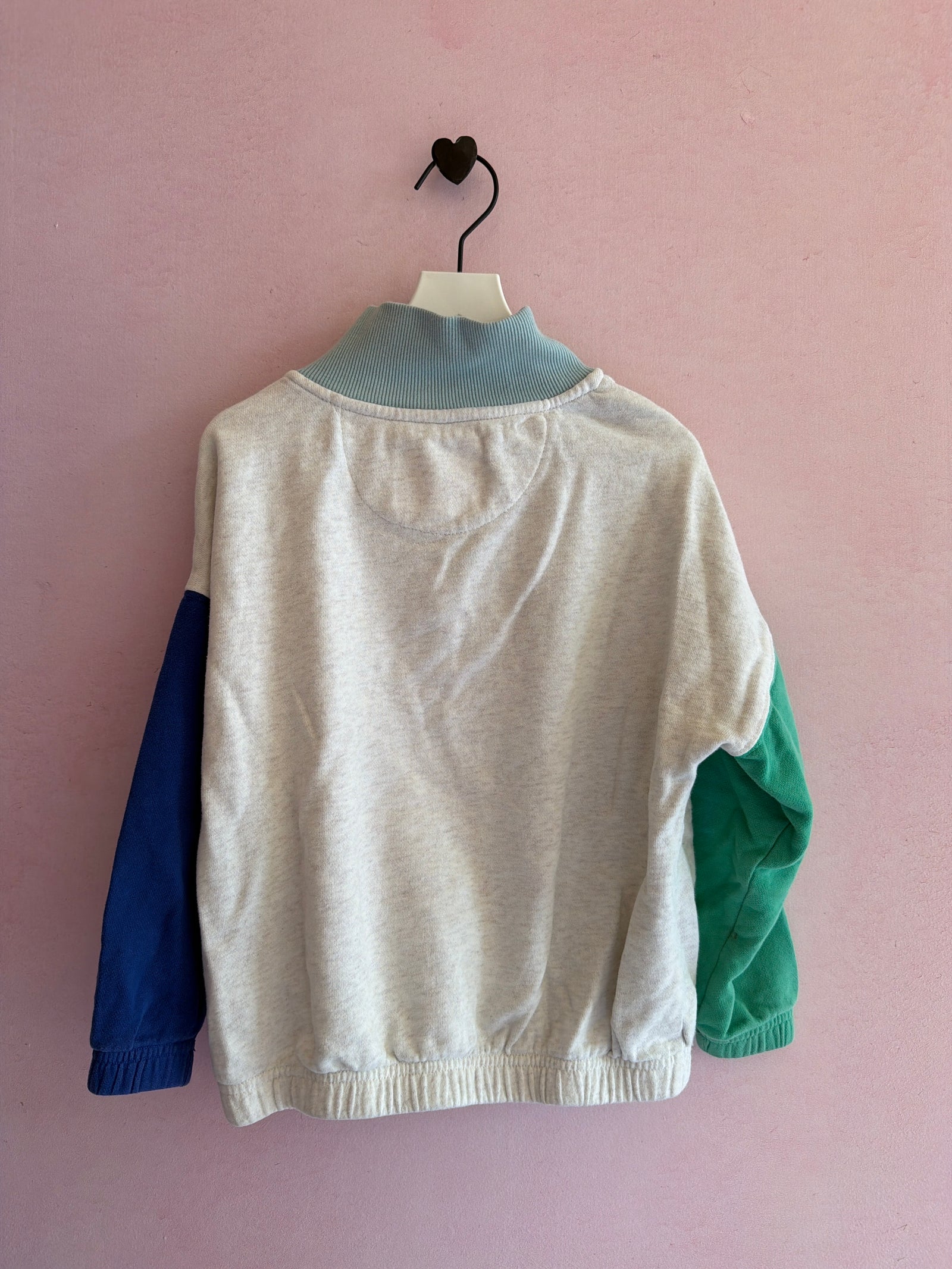 Mini Boden Color Block Sweatshirt / 6-7 (creative mending)