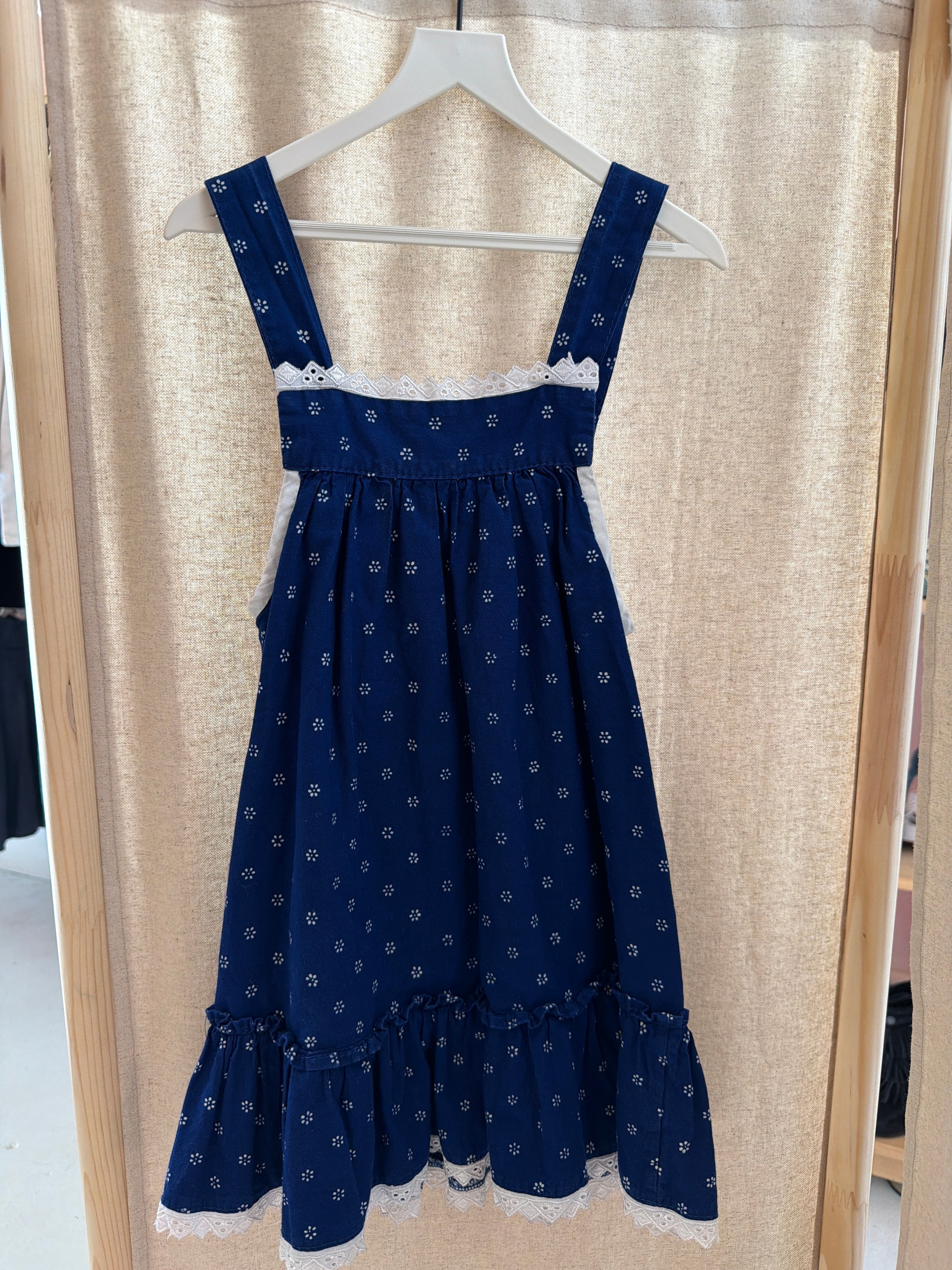 ASA Navy White Lace Trim Dress  / 4T