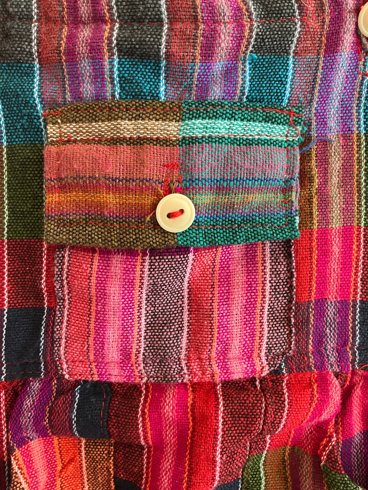 Jewel Tone Woven Blanket Pinafore Overalls / 8