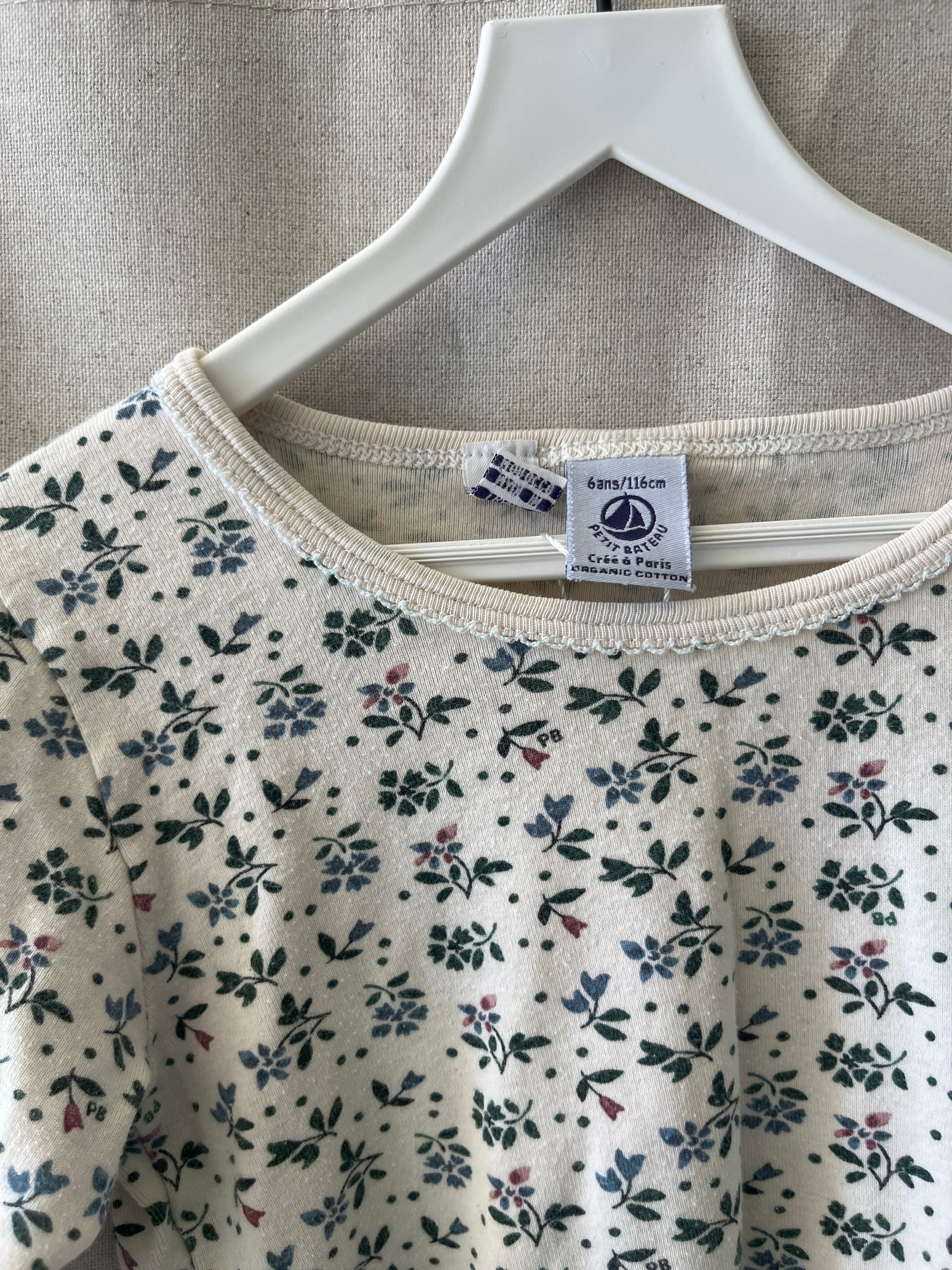petit bateau floral Long Sleeve Shirt / 5-6