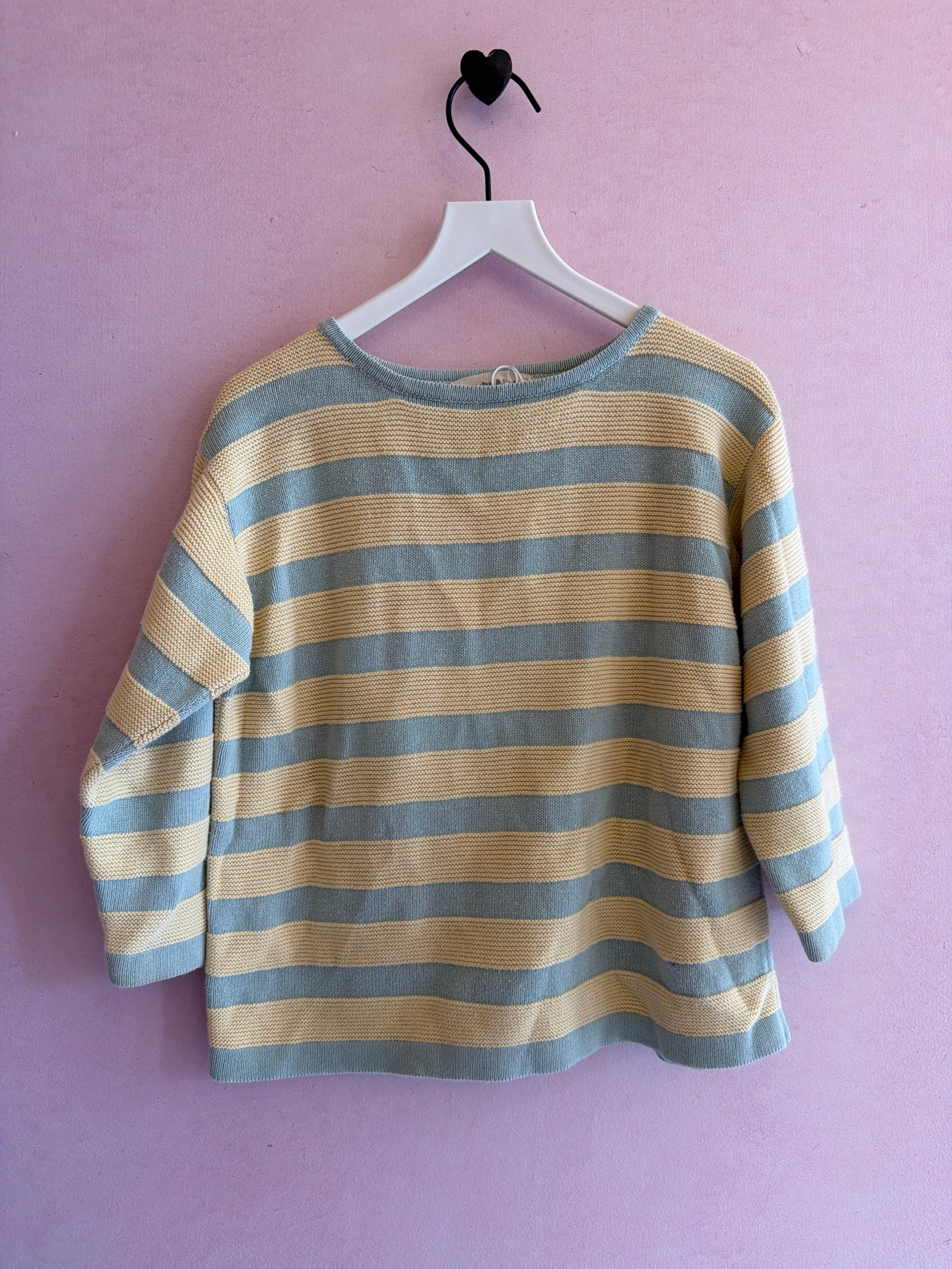 Misha & Puff Blue and Yellow Stripe Knit Top / 3-4 (as is)