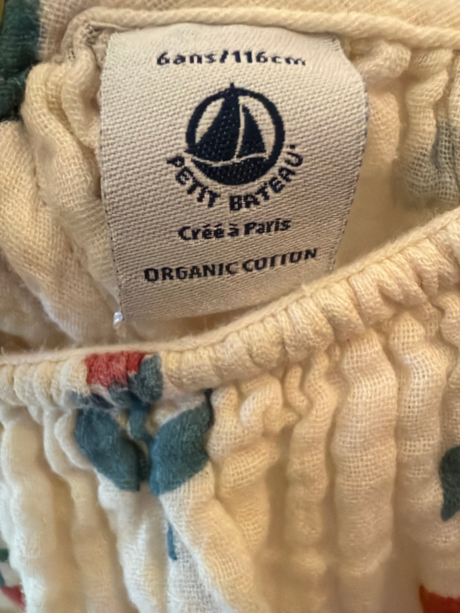 petit bateau Cream with Red and Green floral print Top / 5