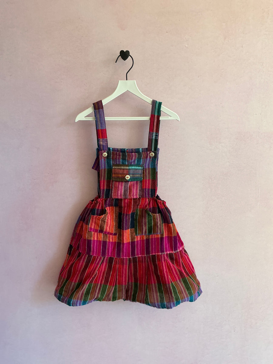 Jewel Tone Woven Blanket Pinafore Overalls / 8