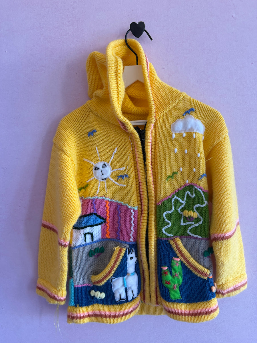 Peruvian Llama Bright Butter Yellow Sweater / 5T