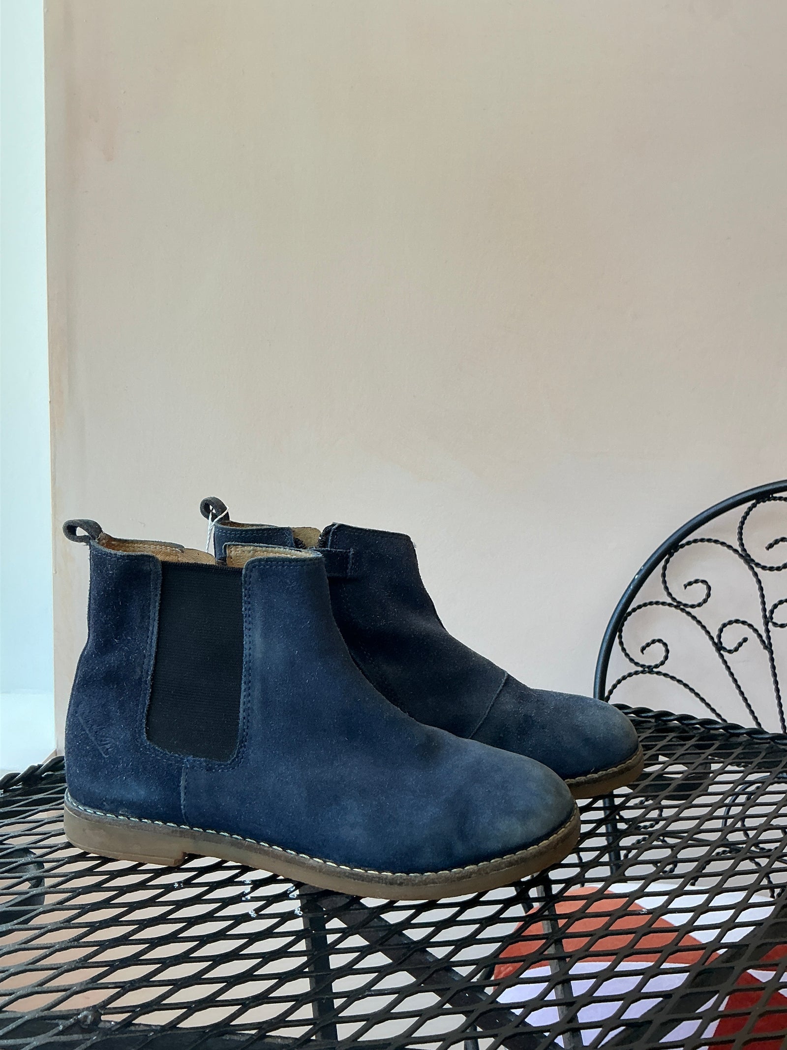 Pom D'Api Navy Suede Boots / 32