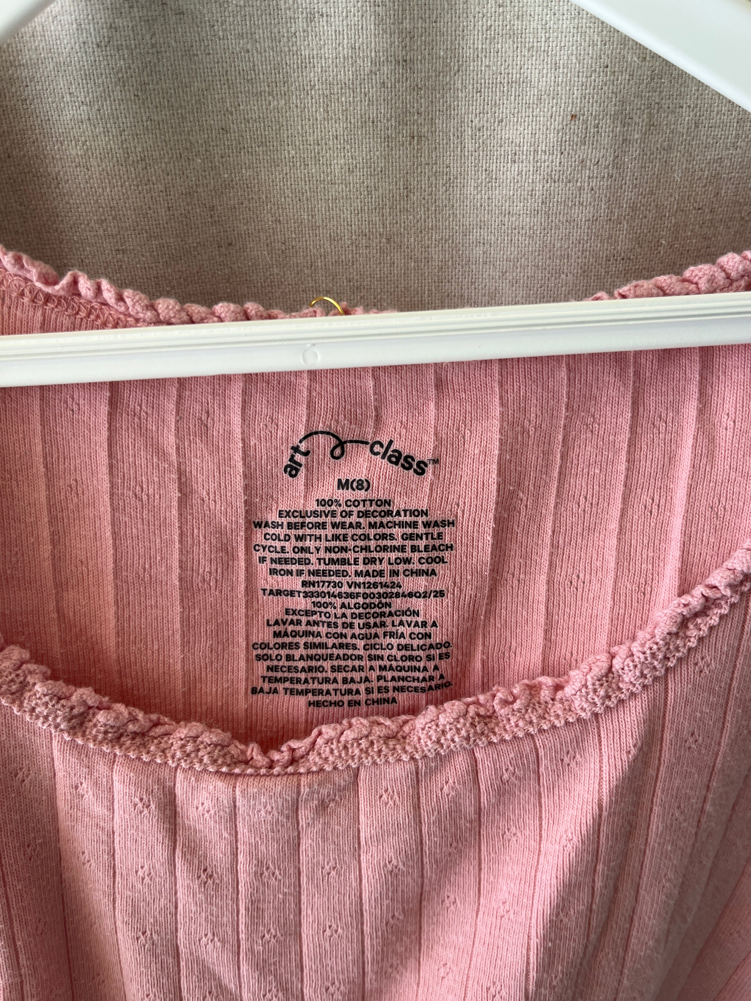 Art Class Pink Pointelle T-Shirt / 8