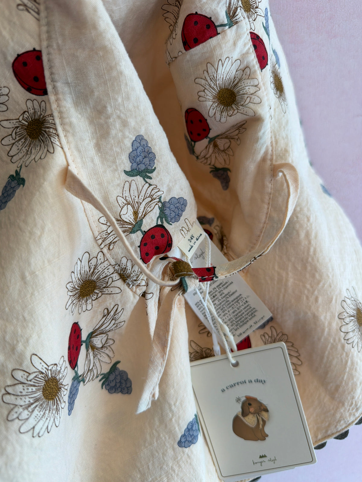 NWT Konges Sløjd Ladybugs on Sunflowers Sun Hat / 2-4
