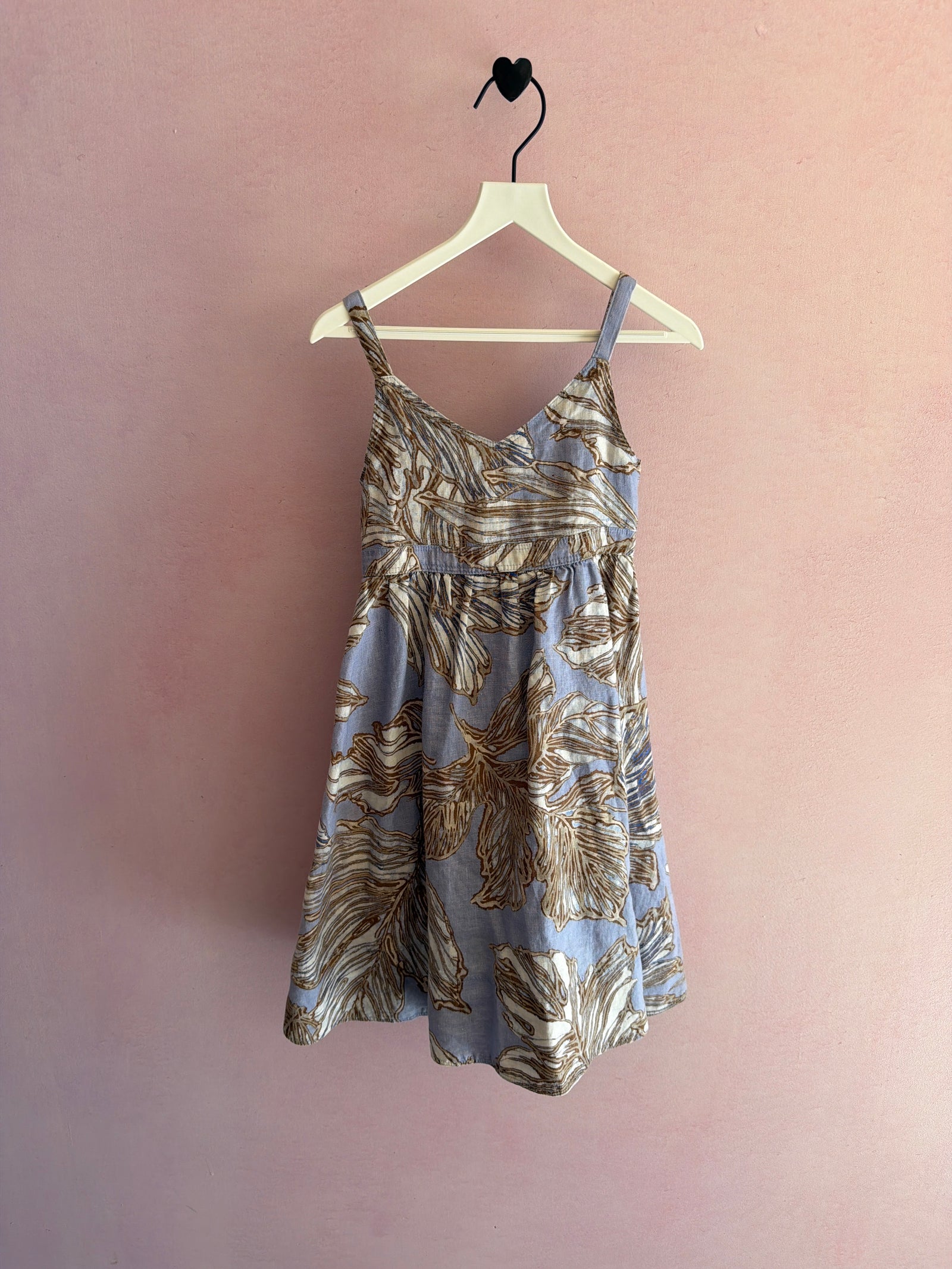 BR Baby Blue, White, Brown Swirl Dress / 4