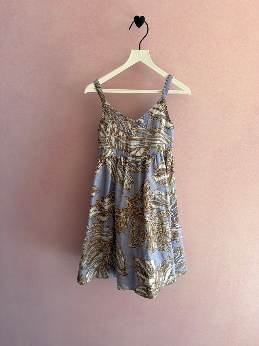 BR Baby Blue, White, Brown Swirl Dress / 4