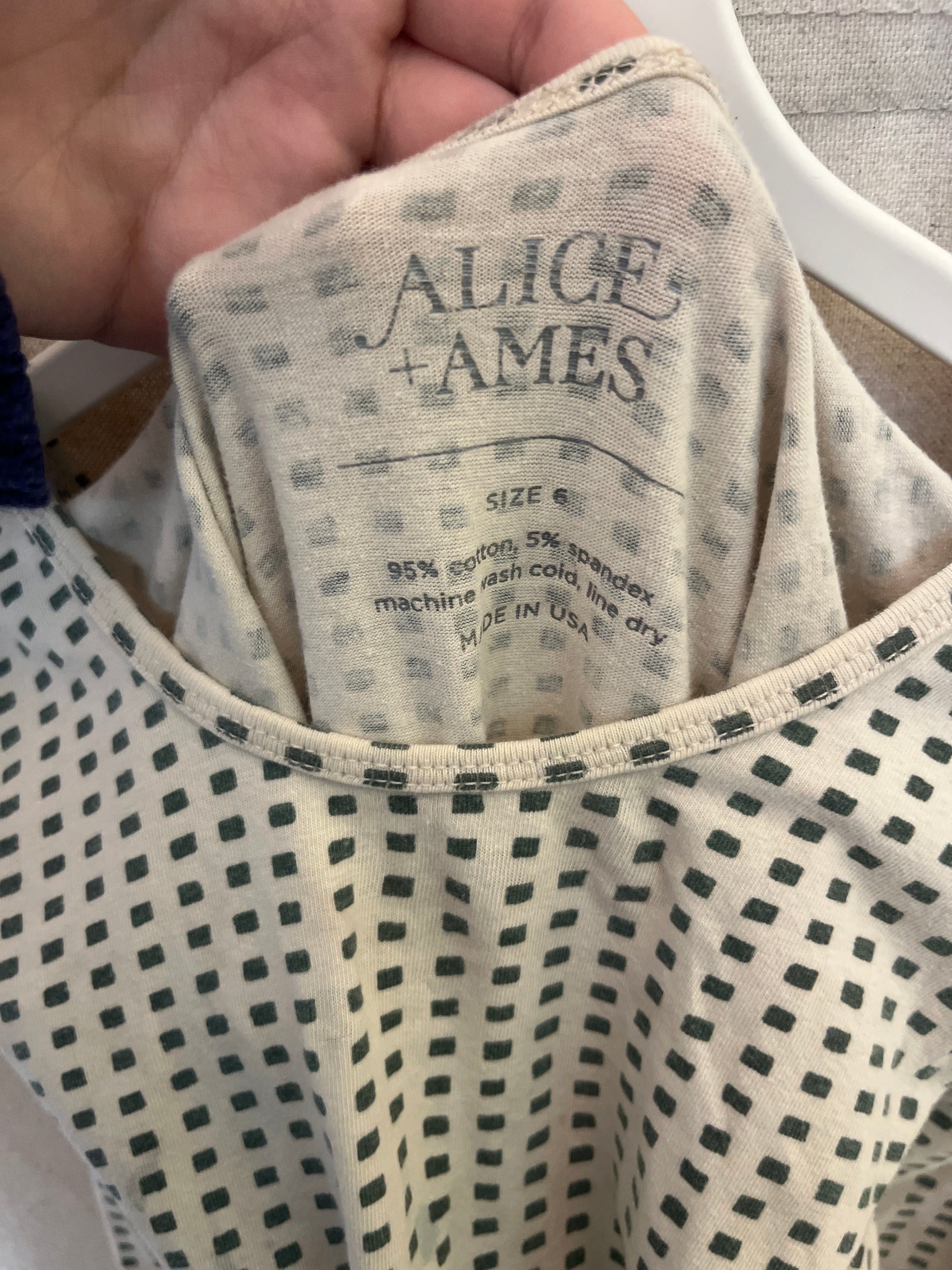 Alice + Ames White and Green Pattern Jumpsuit / 6