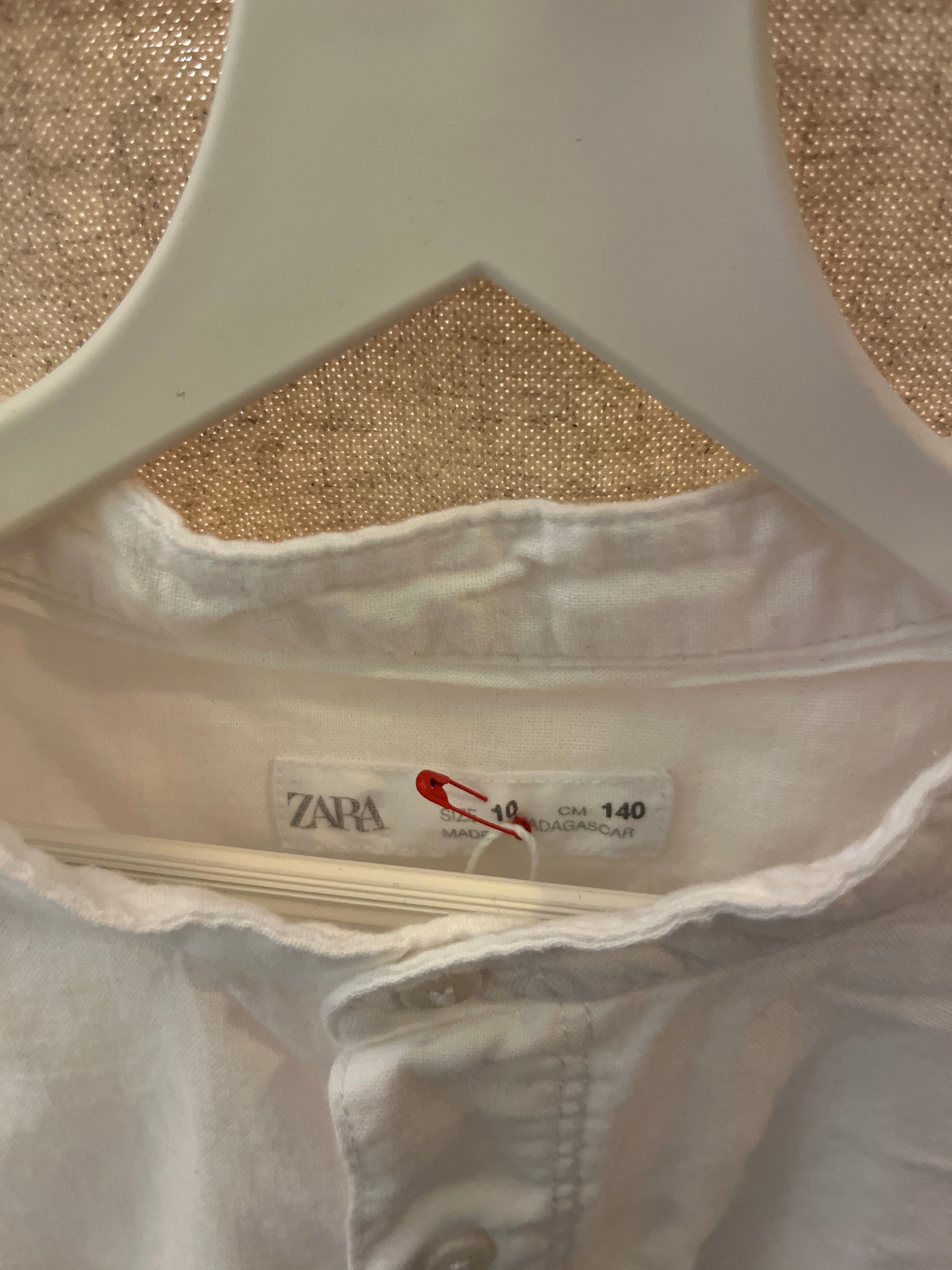 Zara White Collar Linen Shirt / 10